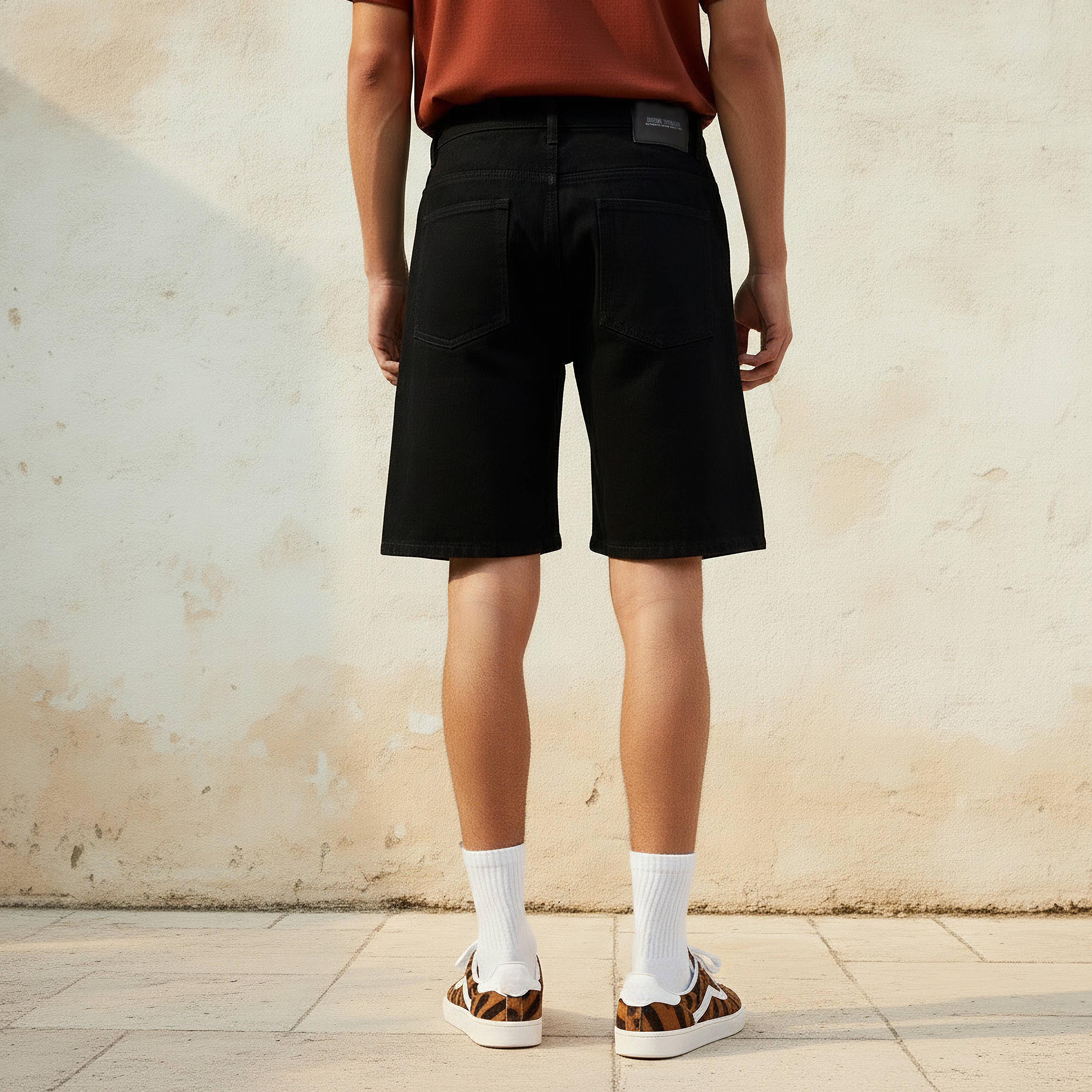 Men Regular Fit Denim Shorts-men-clothing-bottoms-shorts-image-4
