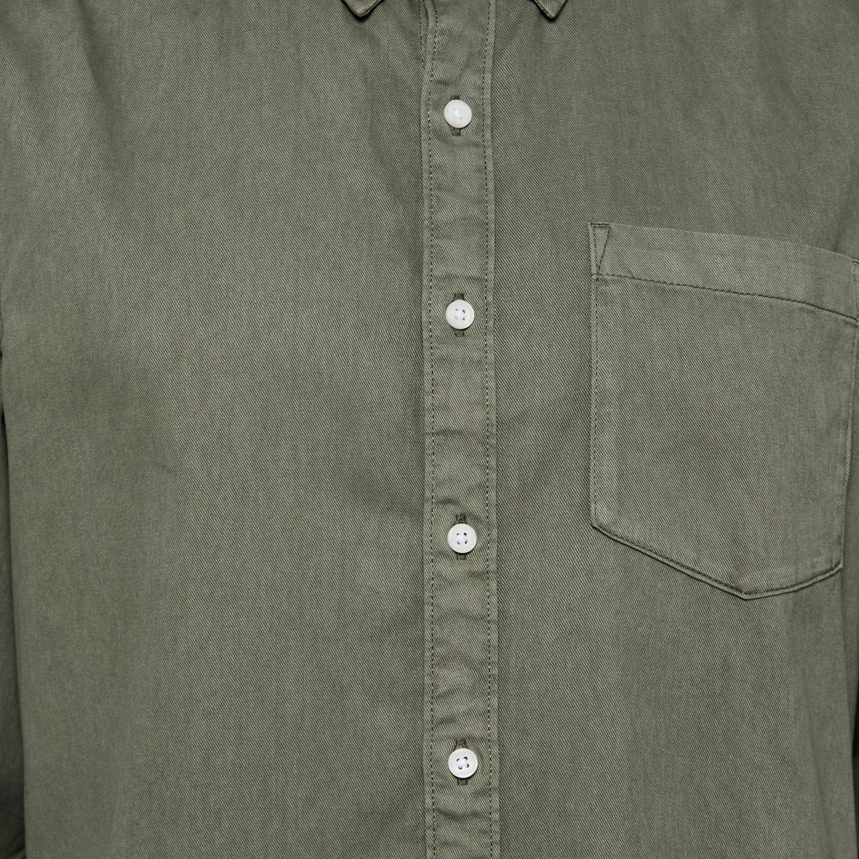 Men Regular Fit Button-Down Collar Long Sleeves Denim Shirt-men-clothing-shirts-image-2