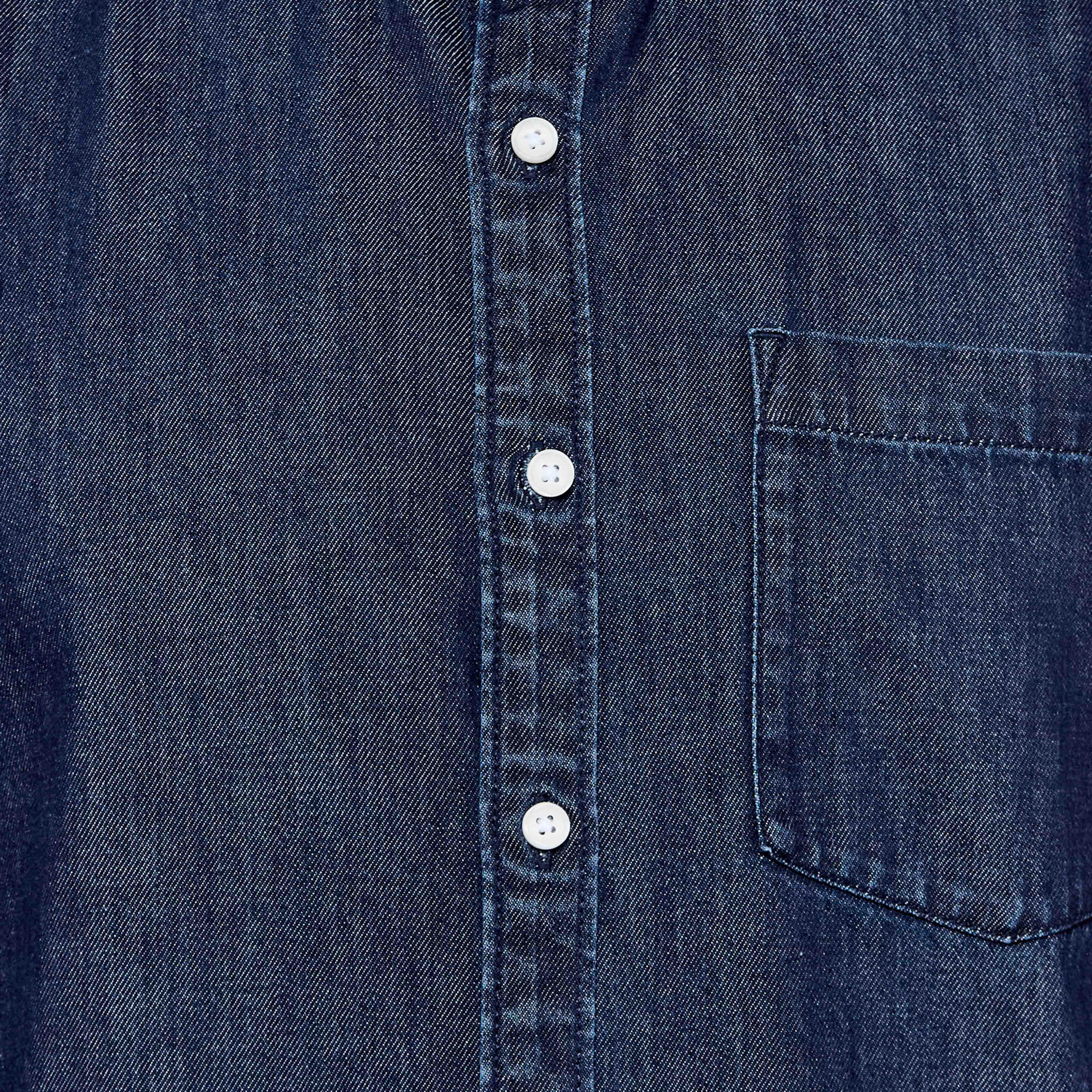 Men Regular Fit Button-Down Collar Long Sleeves Denim Shirt-men-clothing-shirts-image-2