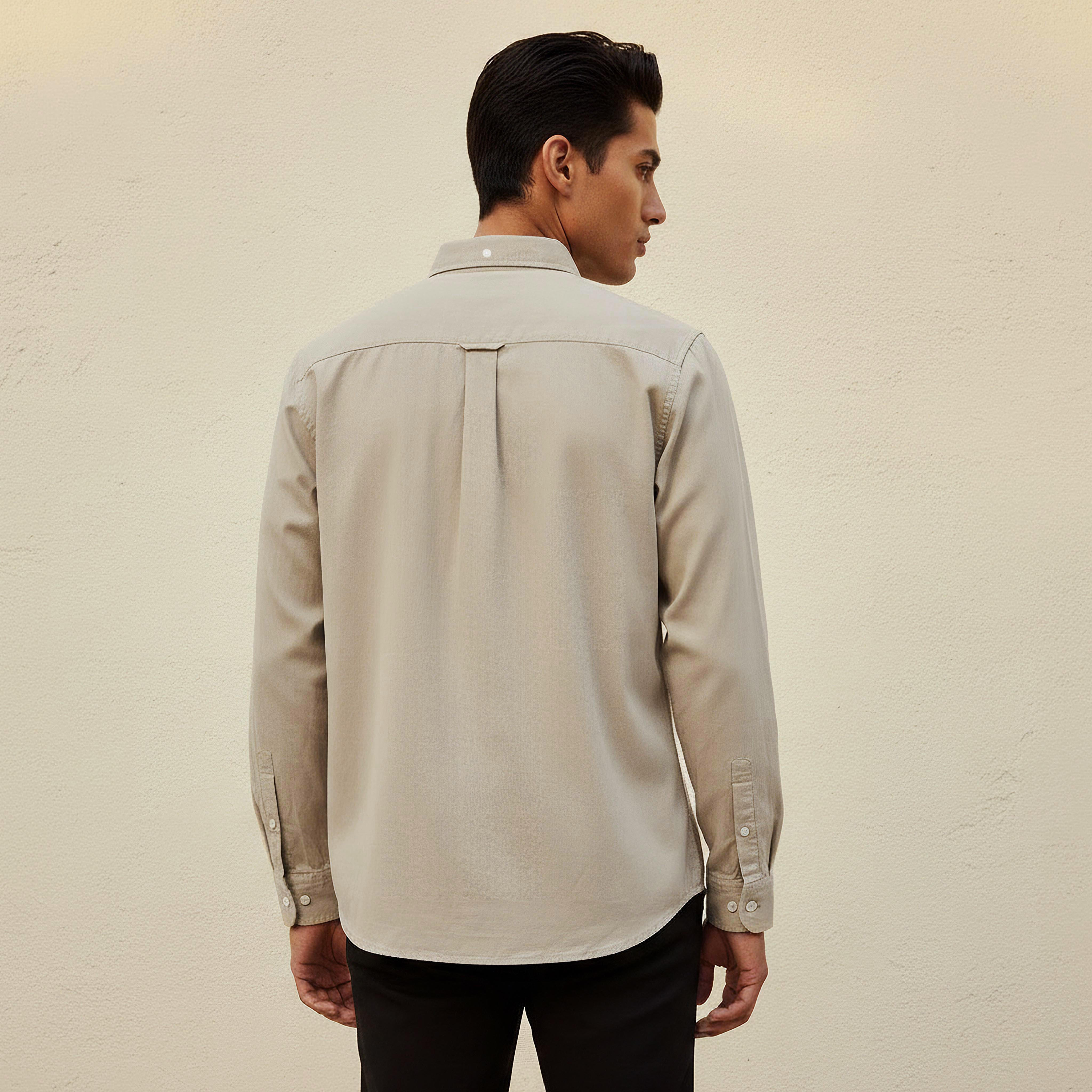 Men Regular Fit Button-Down Collar Long Sleeves Denim Shirt-men-clothing-shirts-image-4