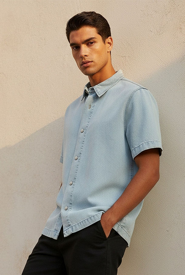 Men Collared Short Sleeves Shirt-men-clothing-image-1