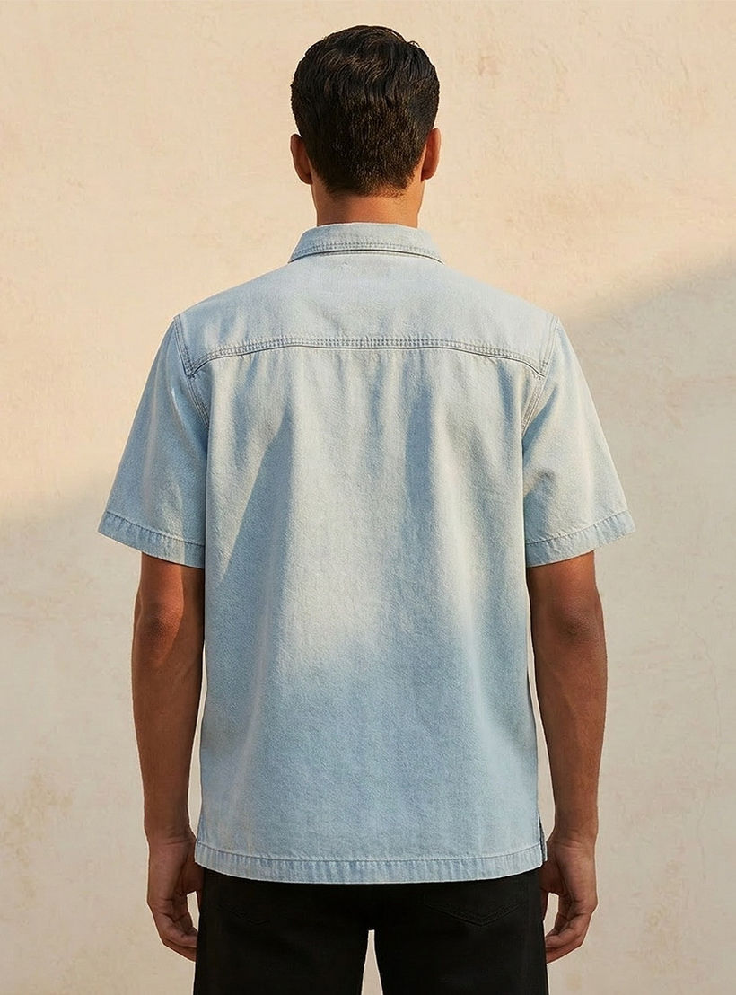Men Collared Short Sleeves Shirt-men-clothing-shirts-image-4
