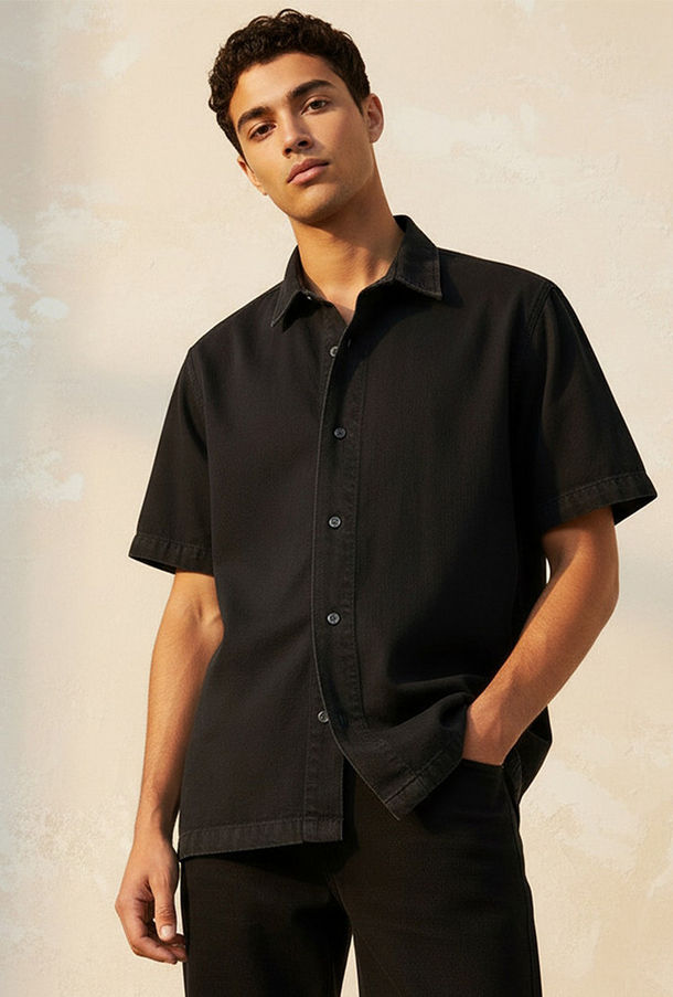 Men Collared Short Sleeves Shirt-men-clothing-image-1