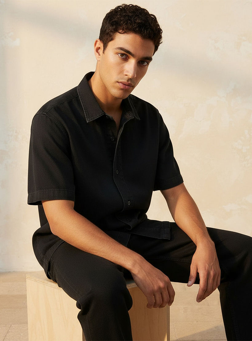 Men Collared Short Sleeves Shirt-men-clothing-shirts-image-5