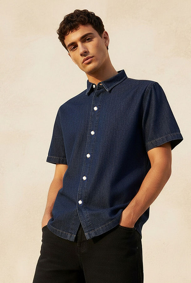 Men Collared Short Sleeves Shirt-men-clothing-image-1