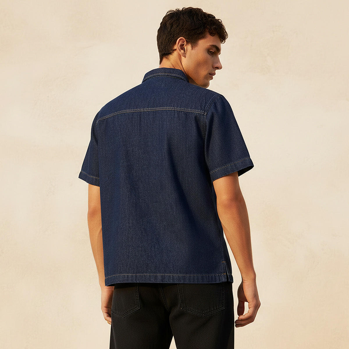 قميص بياقة وأكمام قصيرة للرجال-men-clothing-shirts-image-4