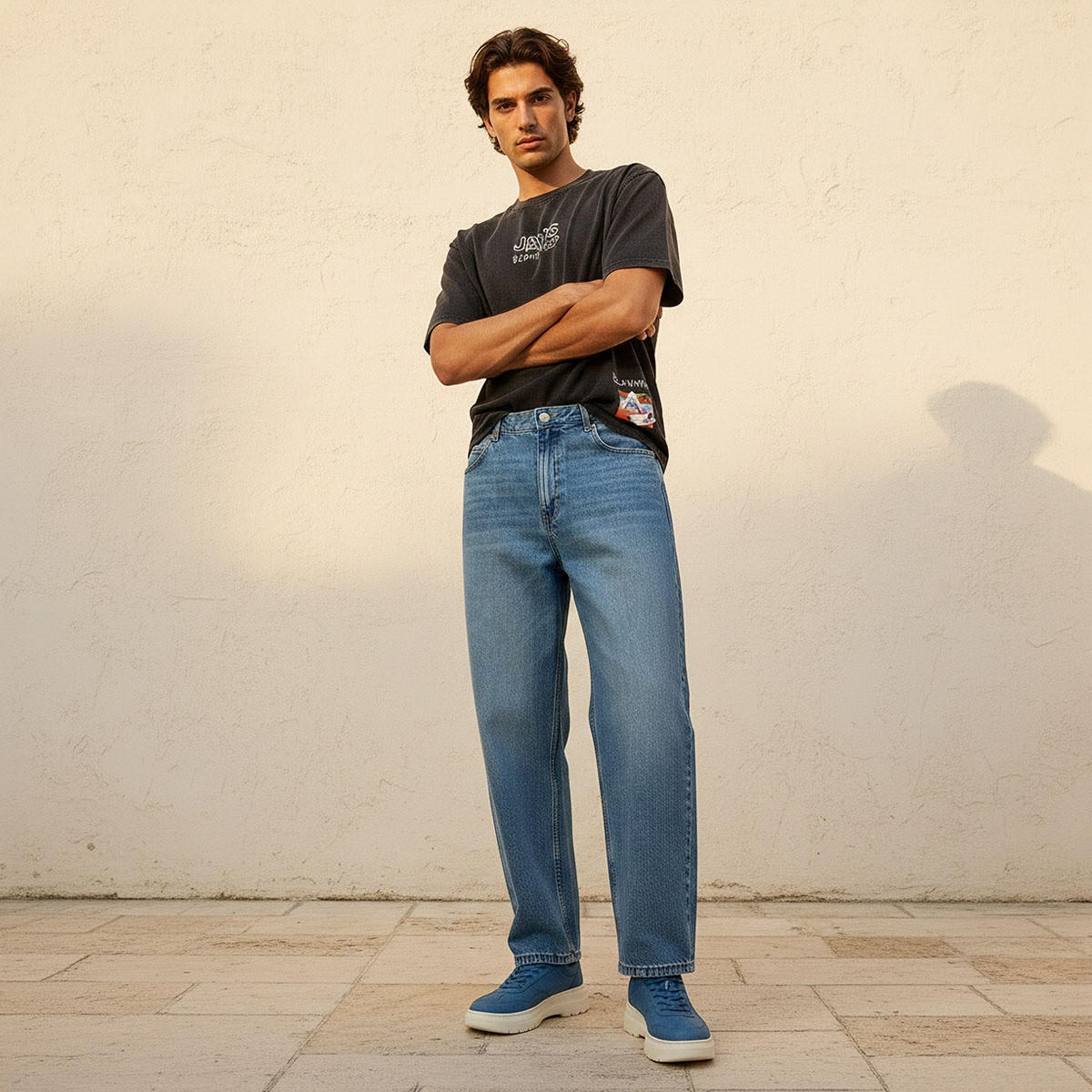 Splash Denim Baggy Fit Mid-Rise Jeans-men-clothing-jeans-image-5