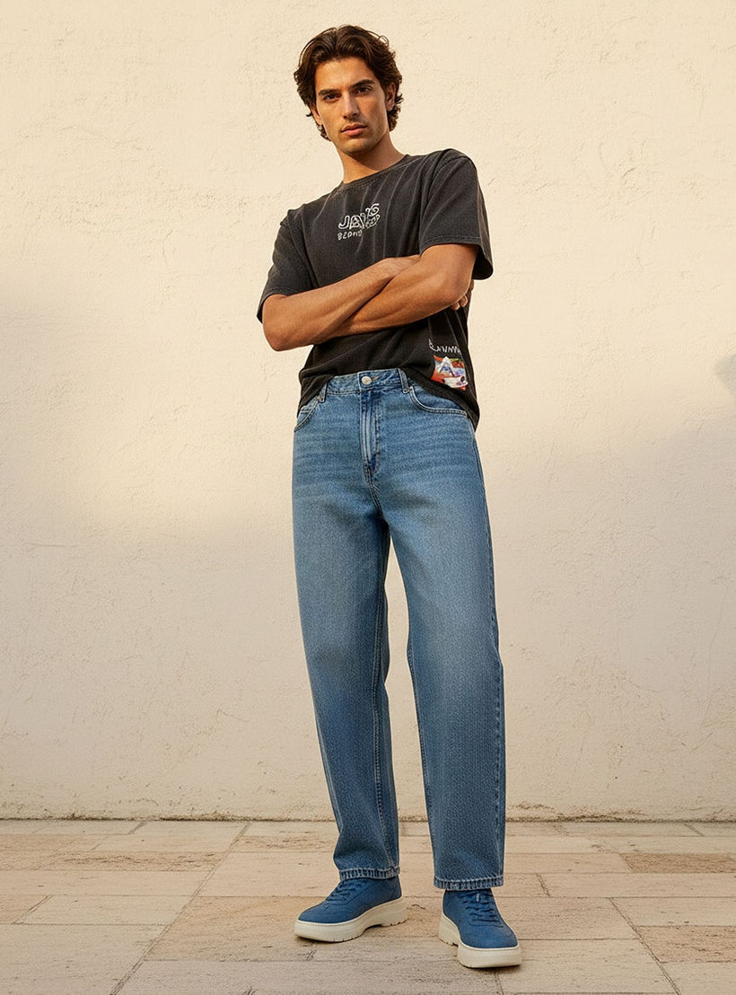Splash Denim Baggy Fit Mid-Rise Jeans-men-clothing-jeans-image-5