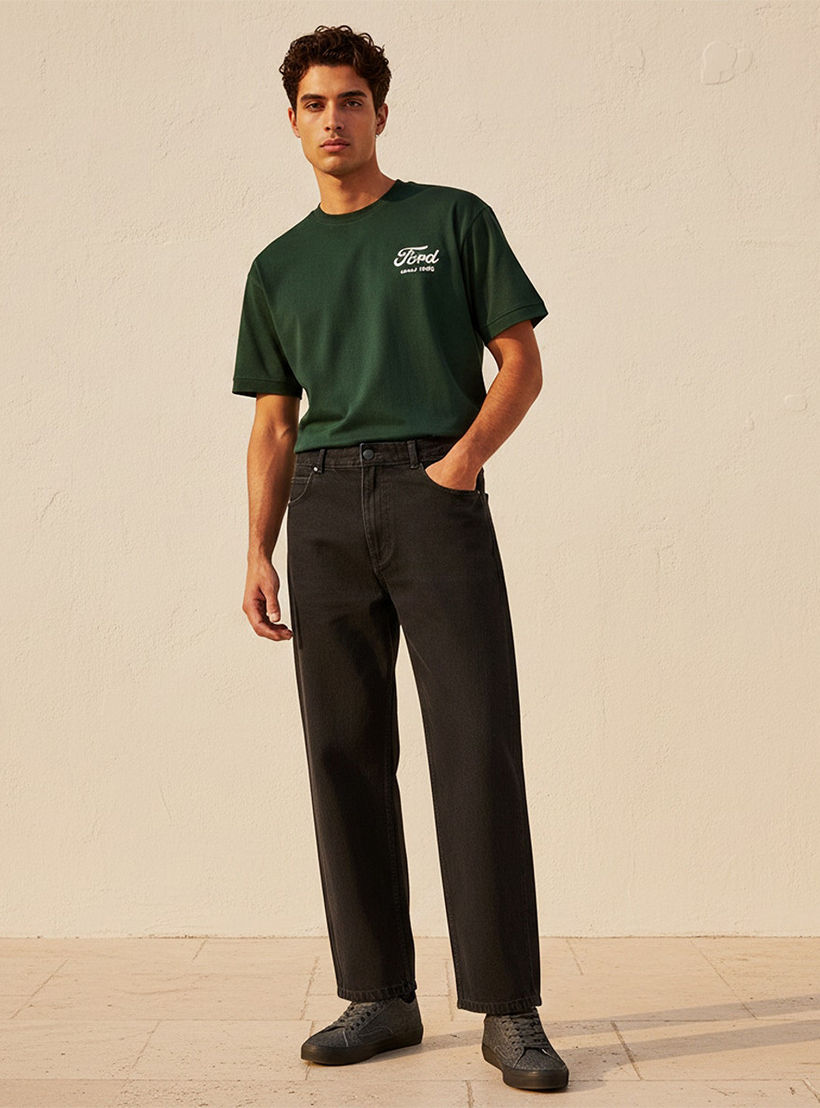 بنطلون جينز دينم بخصر متوسط الارتفاع وقصة باجي من سبلاش-men-clothing-jeans-image-3