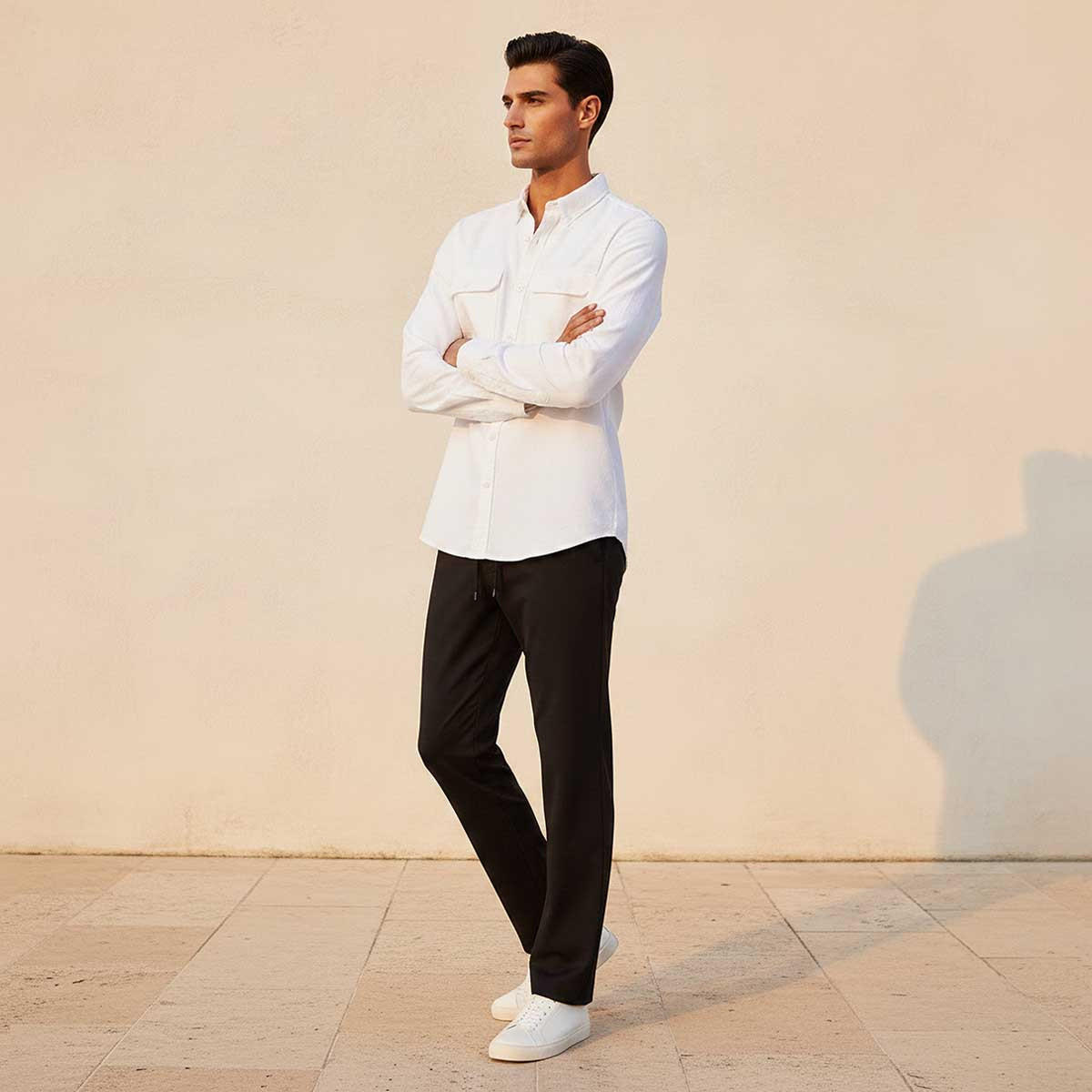 قميص جينز بياقة وأكمام طويلة من سبلاش-men-clothing-shirts-image-3