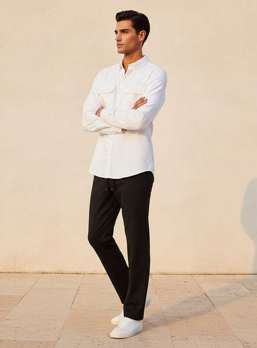 قميص جينز بياقة وأكمام طويلة من سبلاش-men-clothing-shirts-image-3