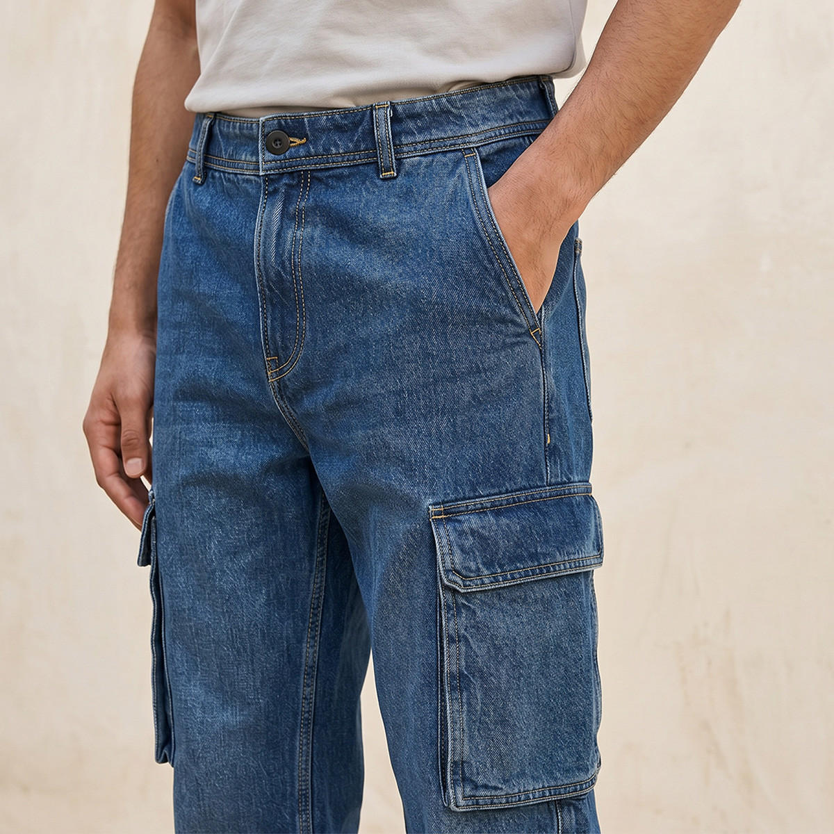 Splash Denim Cotton Cargo Jeans-men-clothing-jeans-image-5