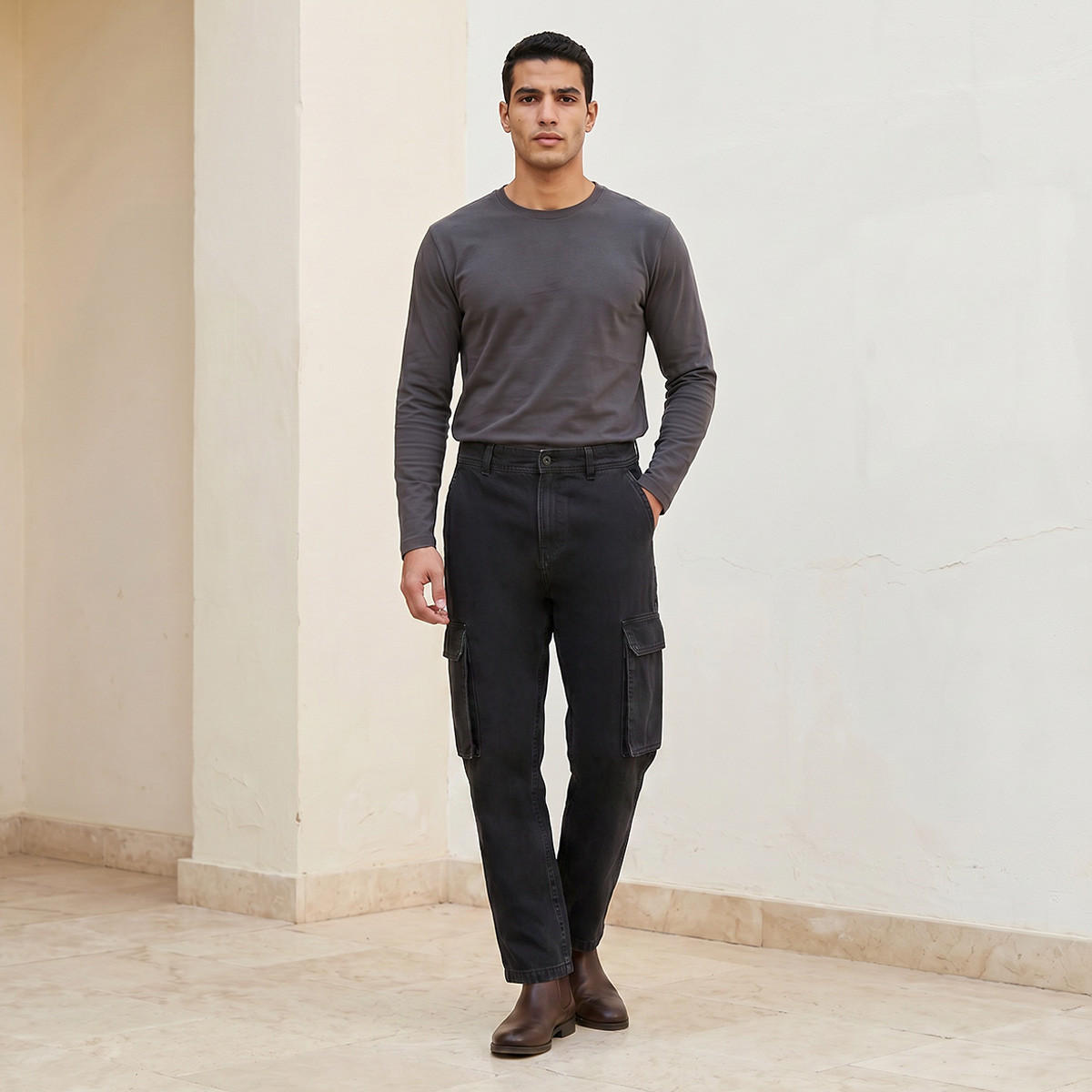 Splash Denim Cotton Cargo Jeans-men-clothing-jeans-image-3