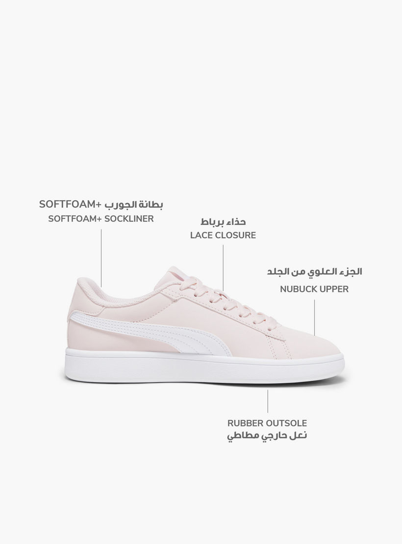Puma Girls Smash 3.0 Buck Lace-Up Ankle Sneakers-girls-shoes-sneakers-image-2