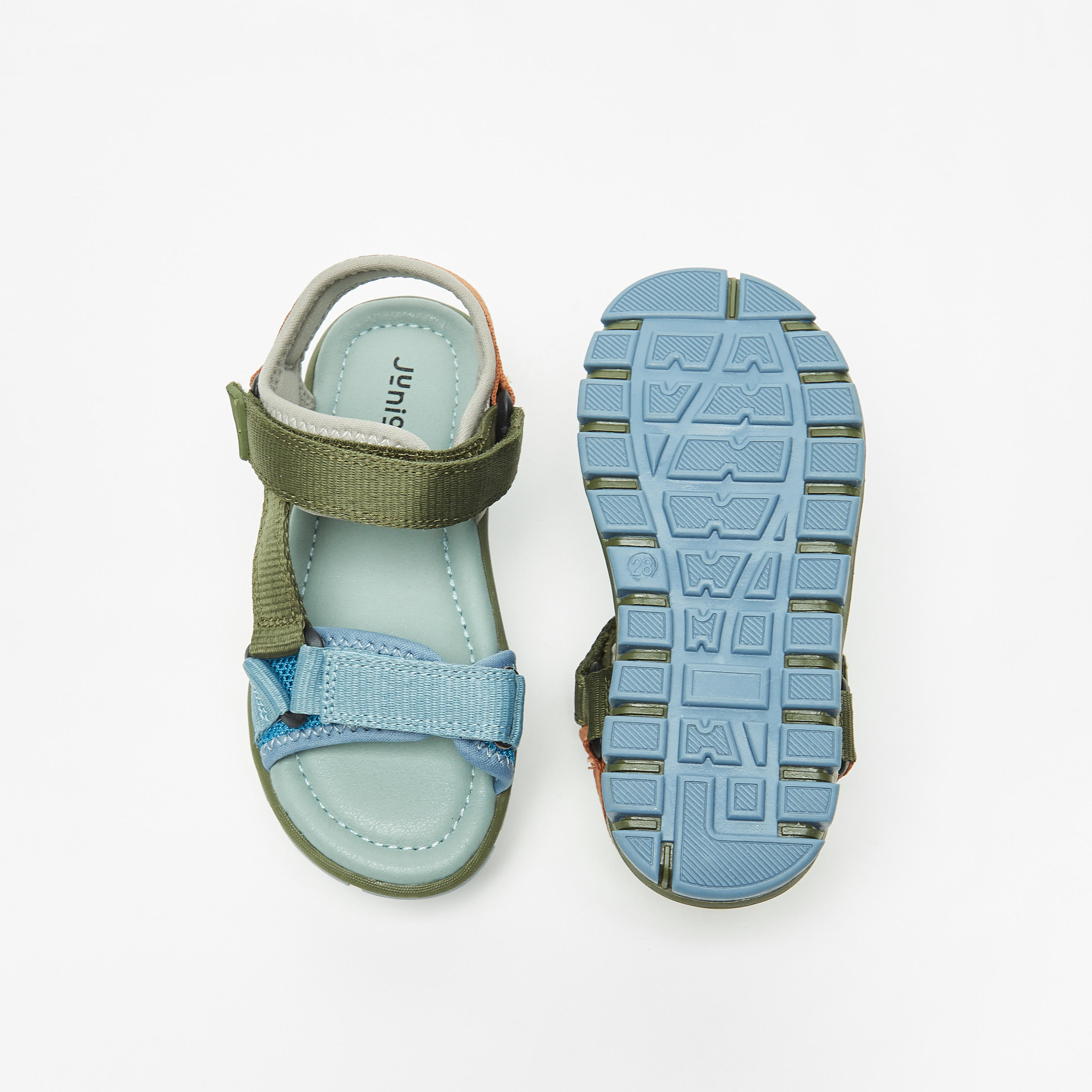 Juniors Colourblock Floaters with Hook and Loop Closure-boys-shoes-sandals-image-4
