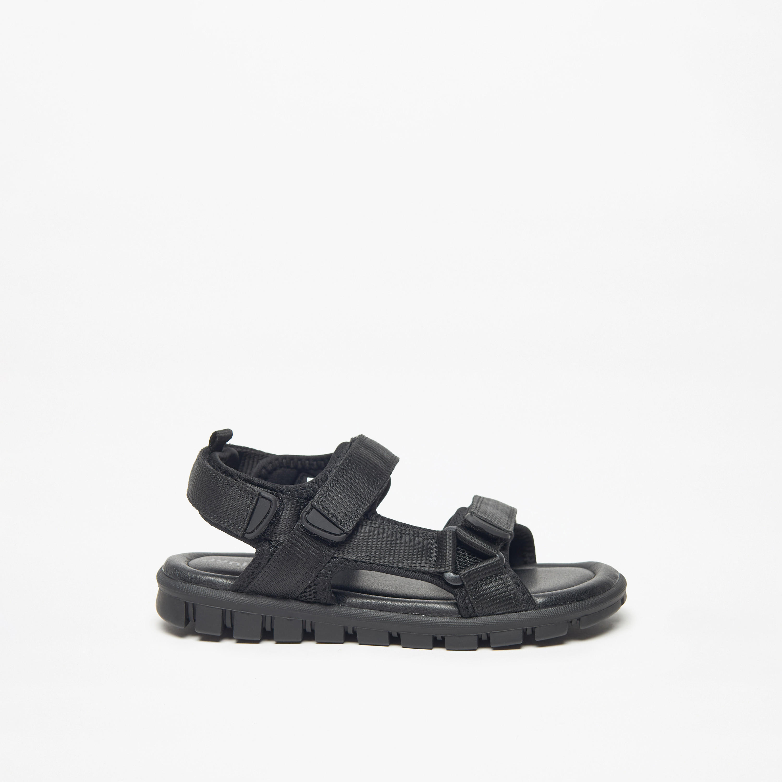 Juniors Panelled Sandals with Hook and Loop Closure-boys-shoes-sandals-image-8