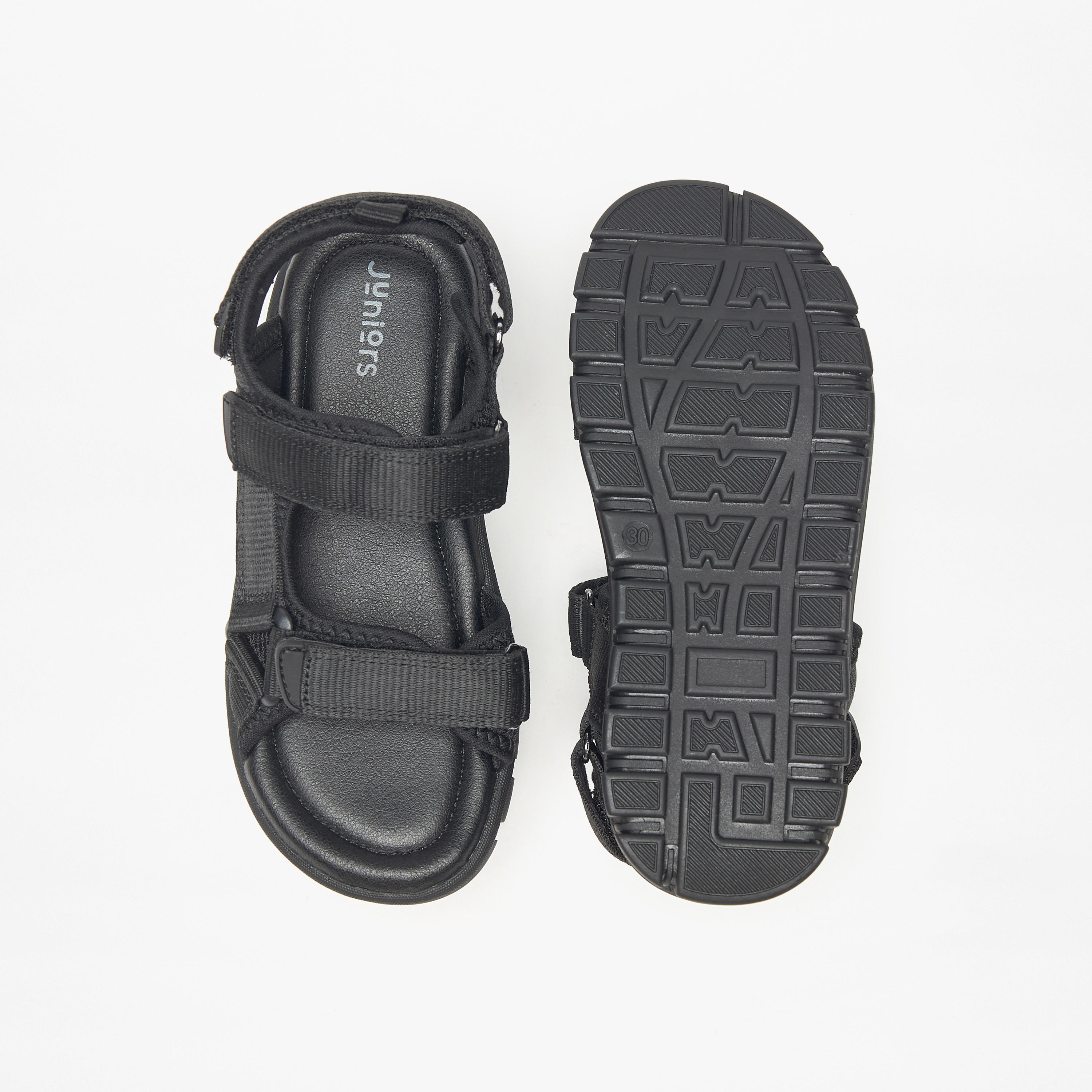 Juniors Panelled Sandals with Hook and Loop Closure-boys-shoes-sandals-image-9