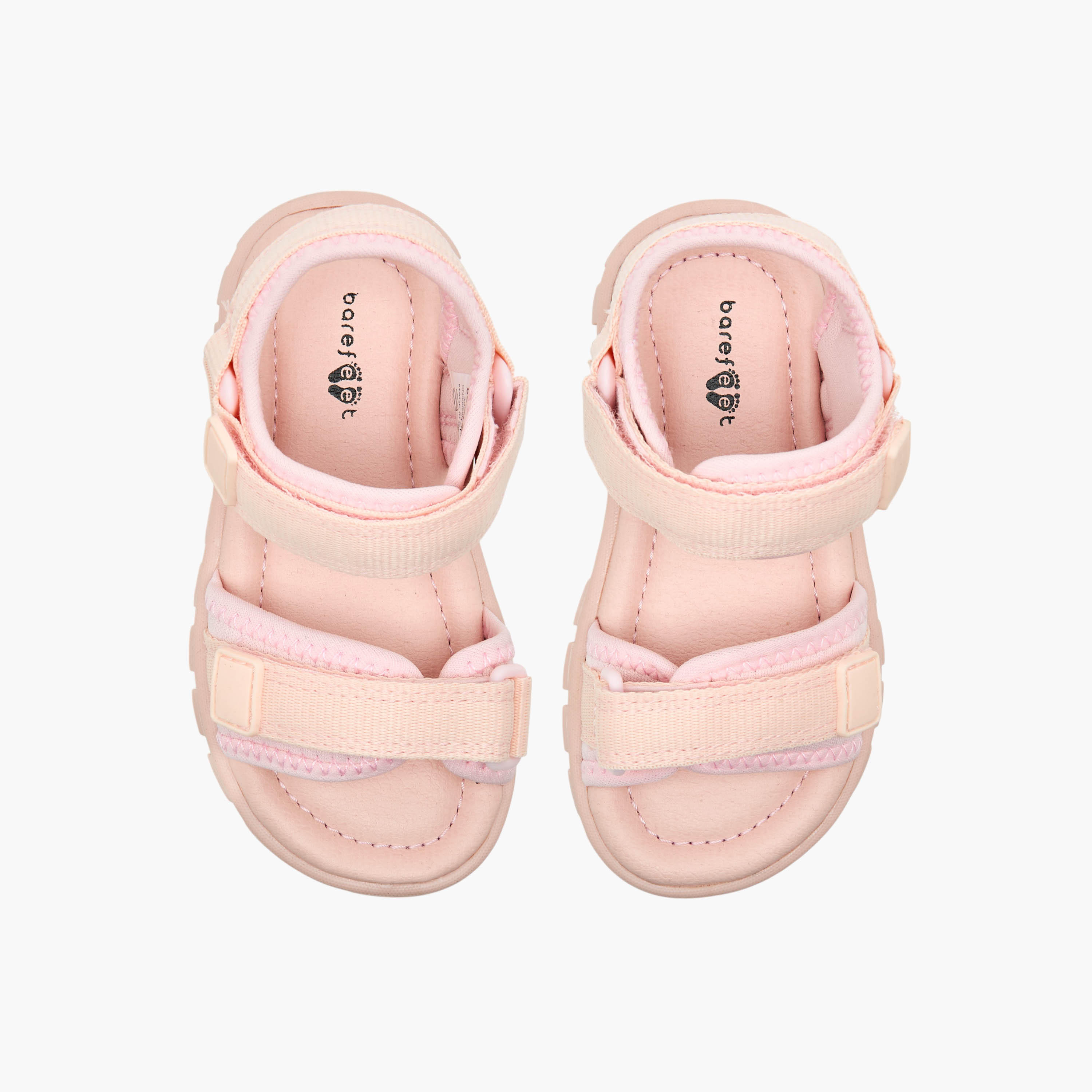 Barefeet Textured Floaters with Hook and Loop Closure-girls-shoes-sandals-image-1