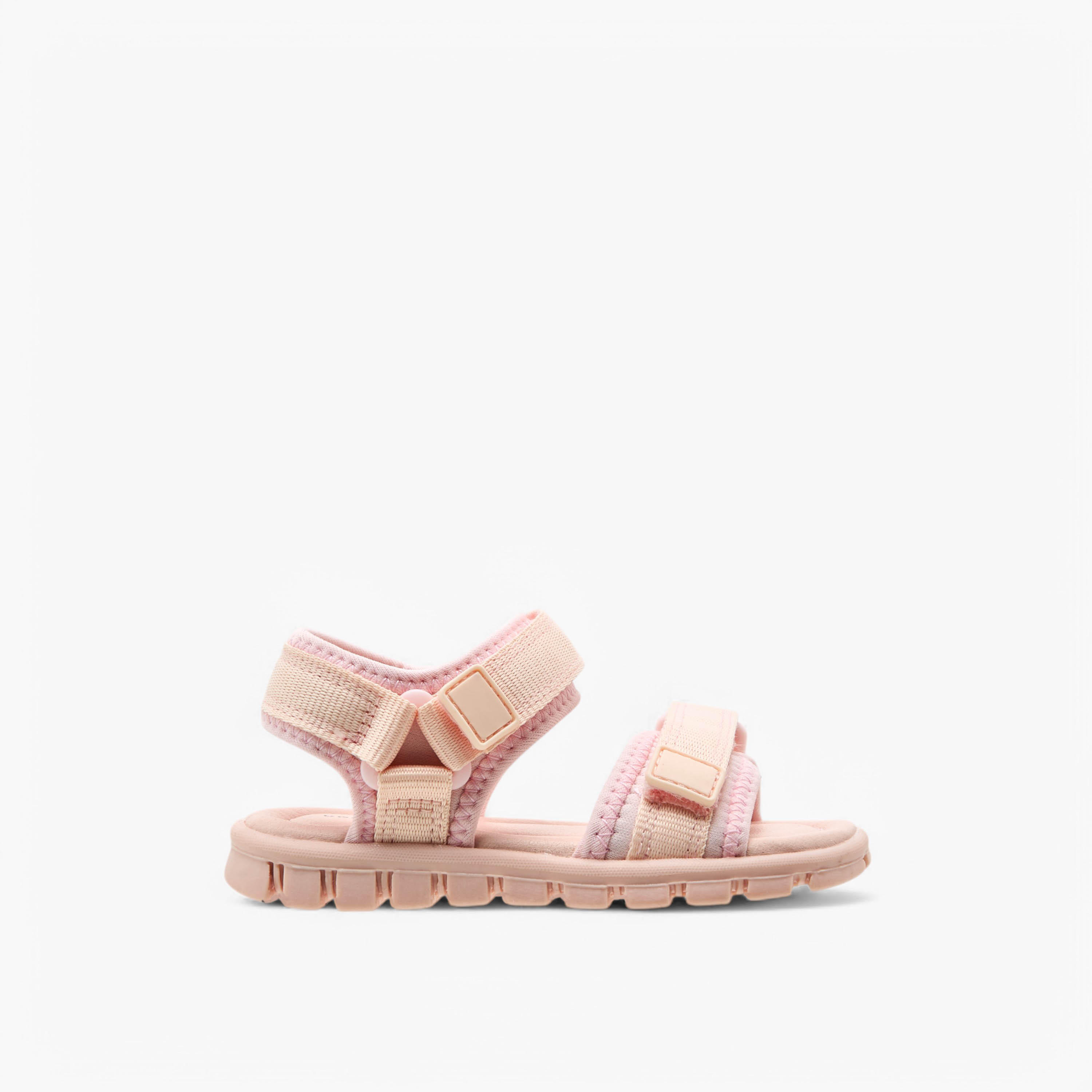 Barefeet Textured Floaters with Hook and Loop Closure-girls-shoes-sandals-image-2