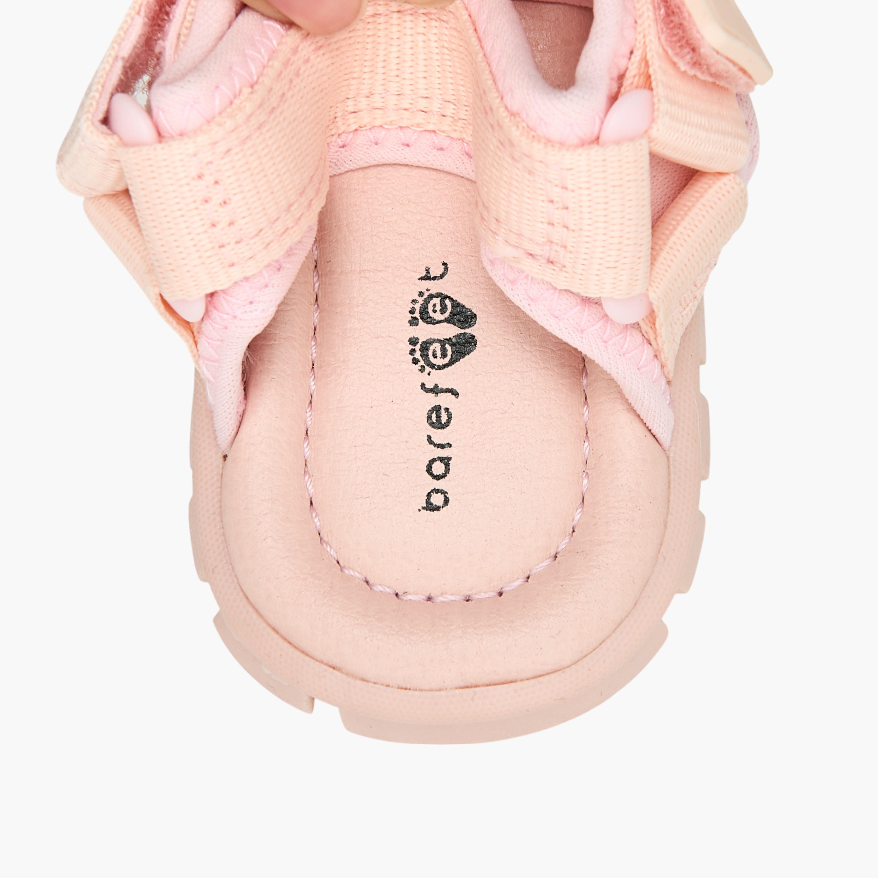 Barefeet Textured Floaters with Hook and Loop Closure-girls-shoes-sandals-image-5