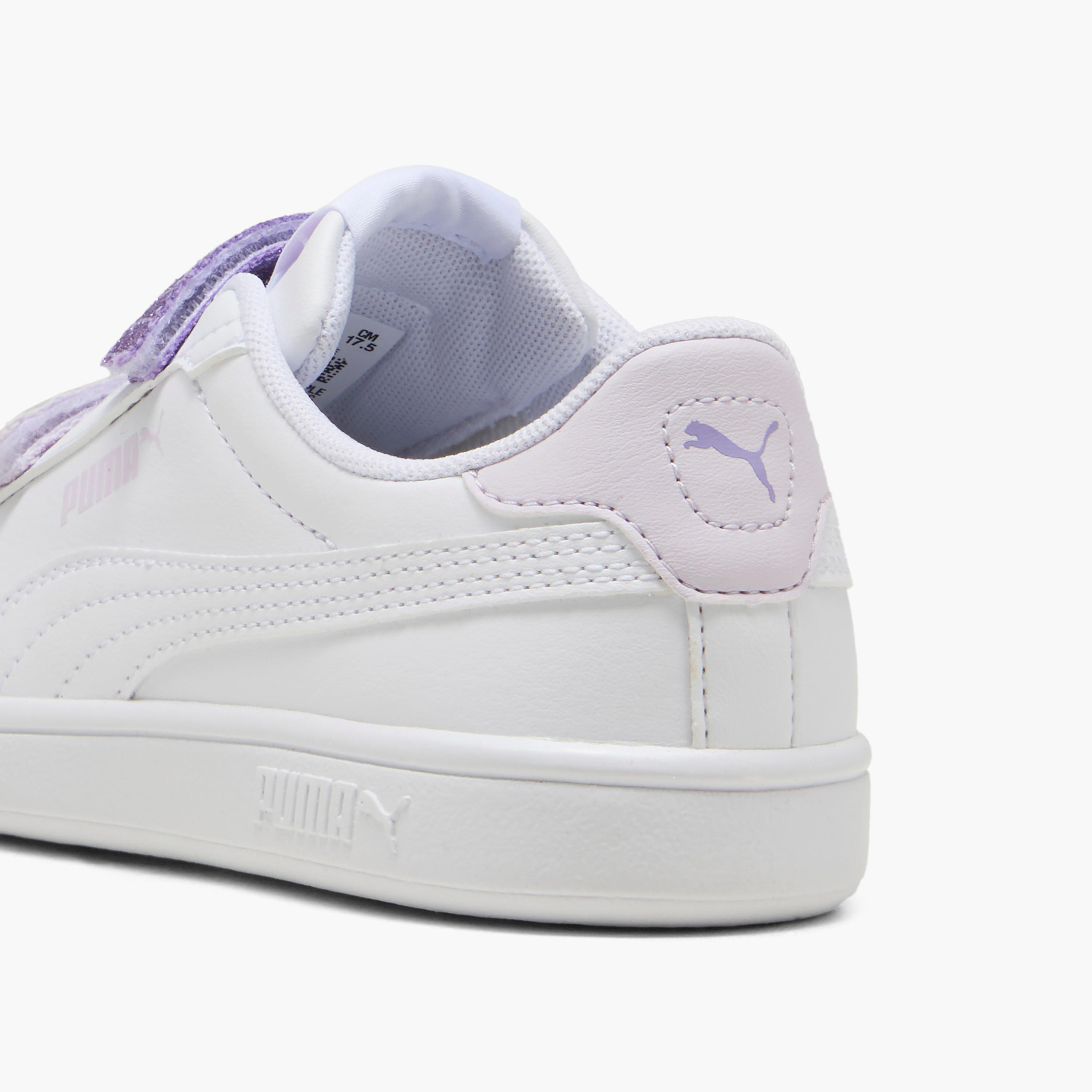 Puma Girls Smash 3.0 L Glitter Velcro Hook & Loop Ankle Shoes-girls-shoes-sports-image-3
