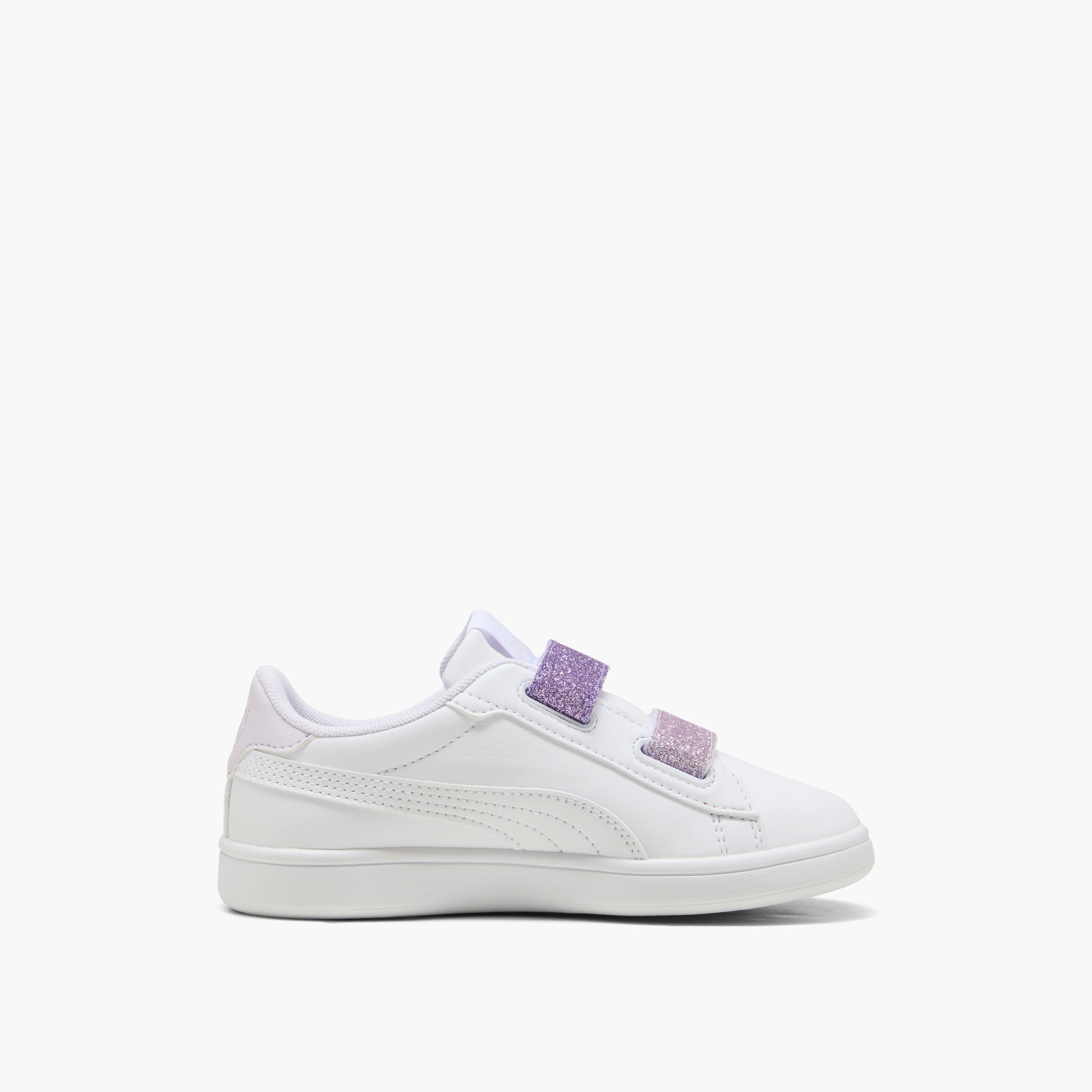 Puma Girls Smash 3.0 L Glitter Velcro Hook & Loop Ankle Shoes-girls-shoes-sports-image-5