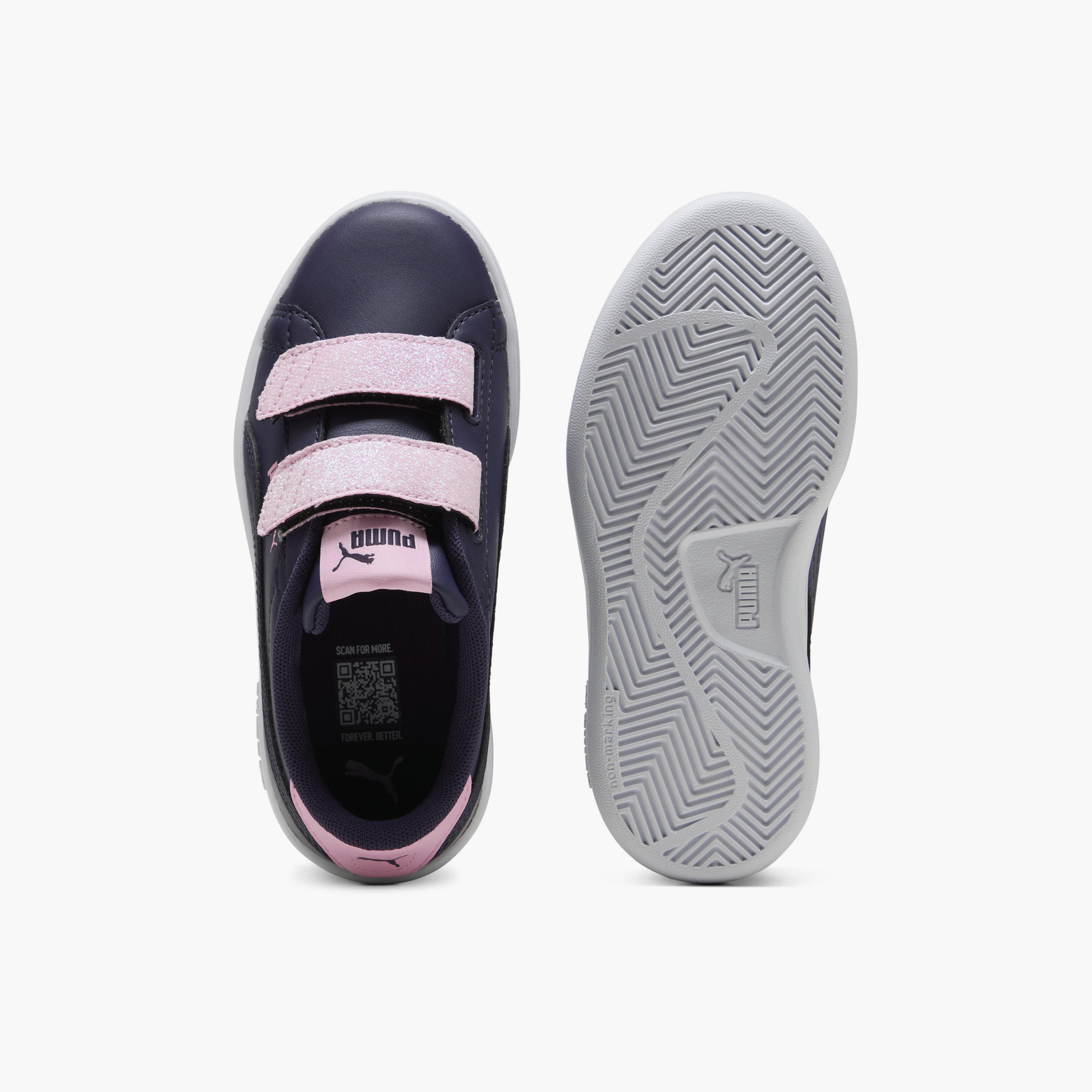 Puma Girls Smash 3.0 L Glitter V Hook & Loop Sports Shoes-girls-shoes-sports-image-4