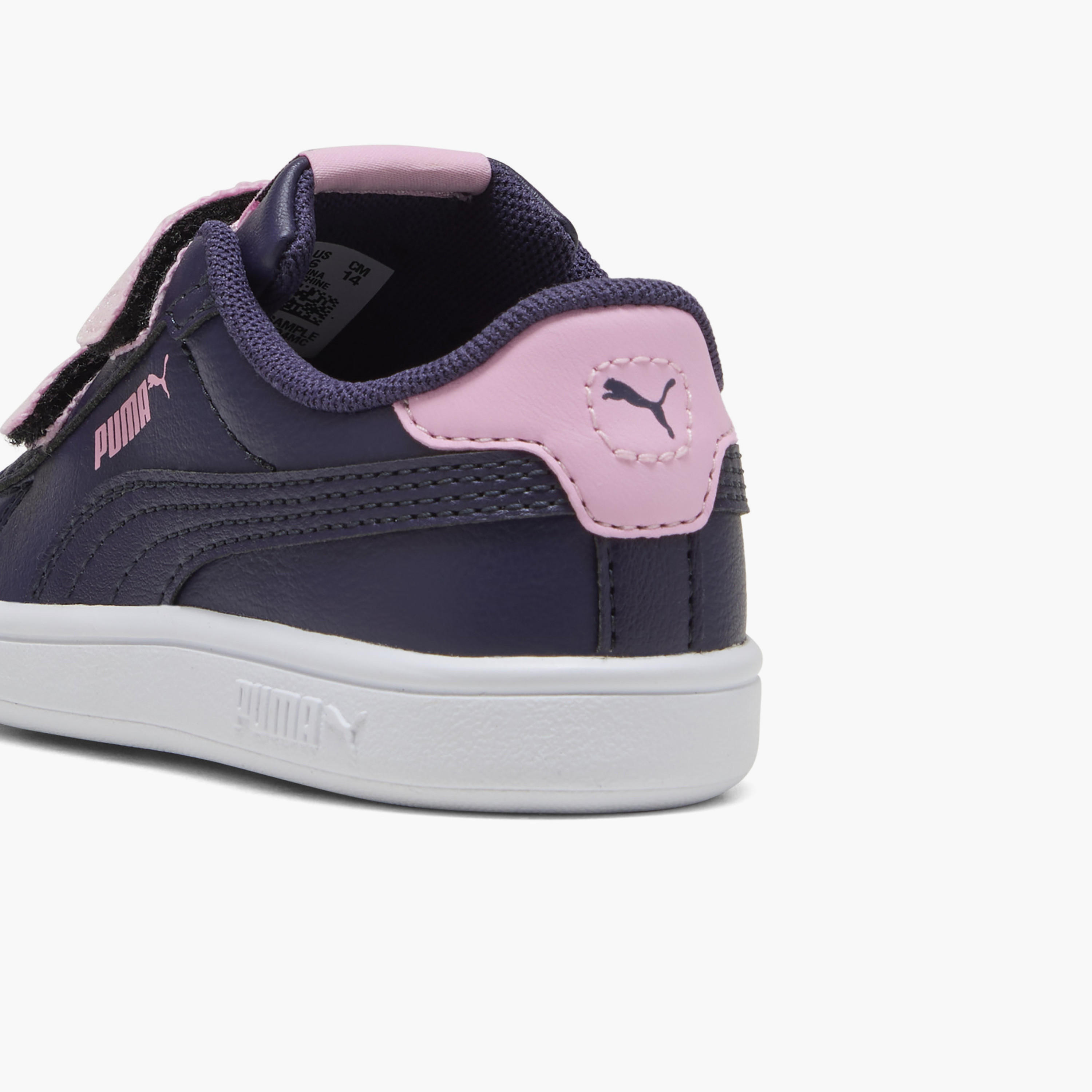 Puma Smash 3.0 L Glitter V Sneakers with Hook & Loop Closure-baby-girls-shoes-closedshoes-image-6