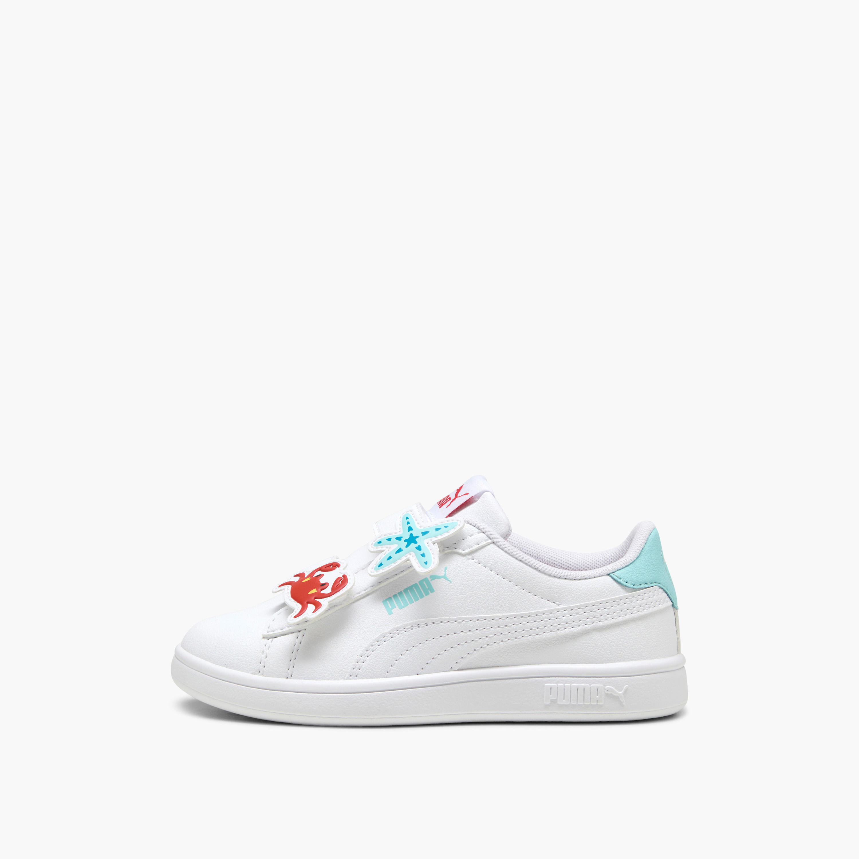 Puma Girls' SMASH 3.0 BADGES V PS Sneakers with Hook and Loop Closure - 39728606-girls-shoes-sports-image-2
