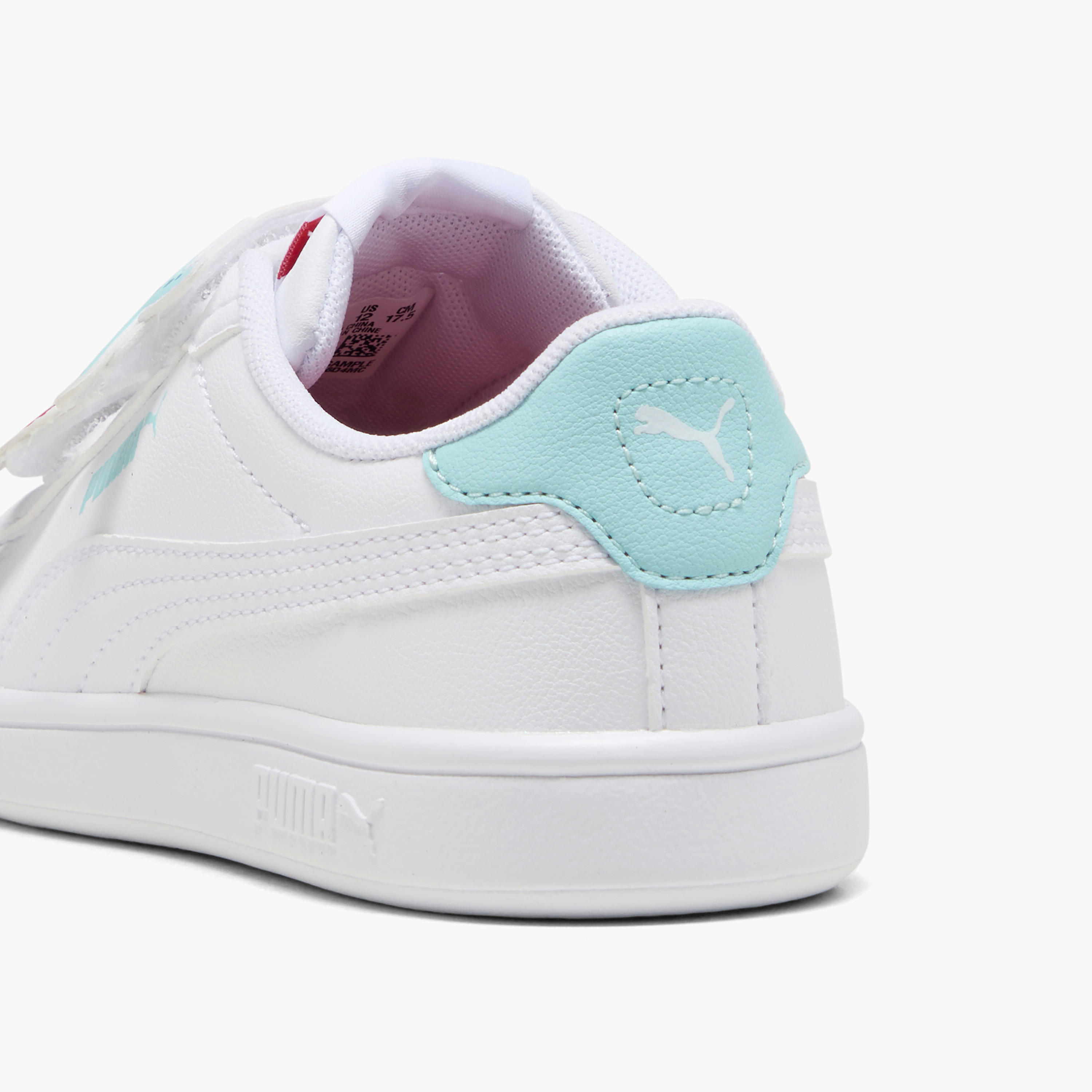 Puma Girls' SMASH 3.0 BADGES V PS Sneakers with Hook and Loop Closure - 39728606-girls-shoes-sports-image-3