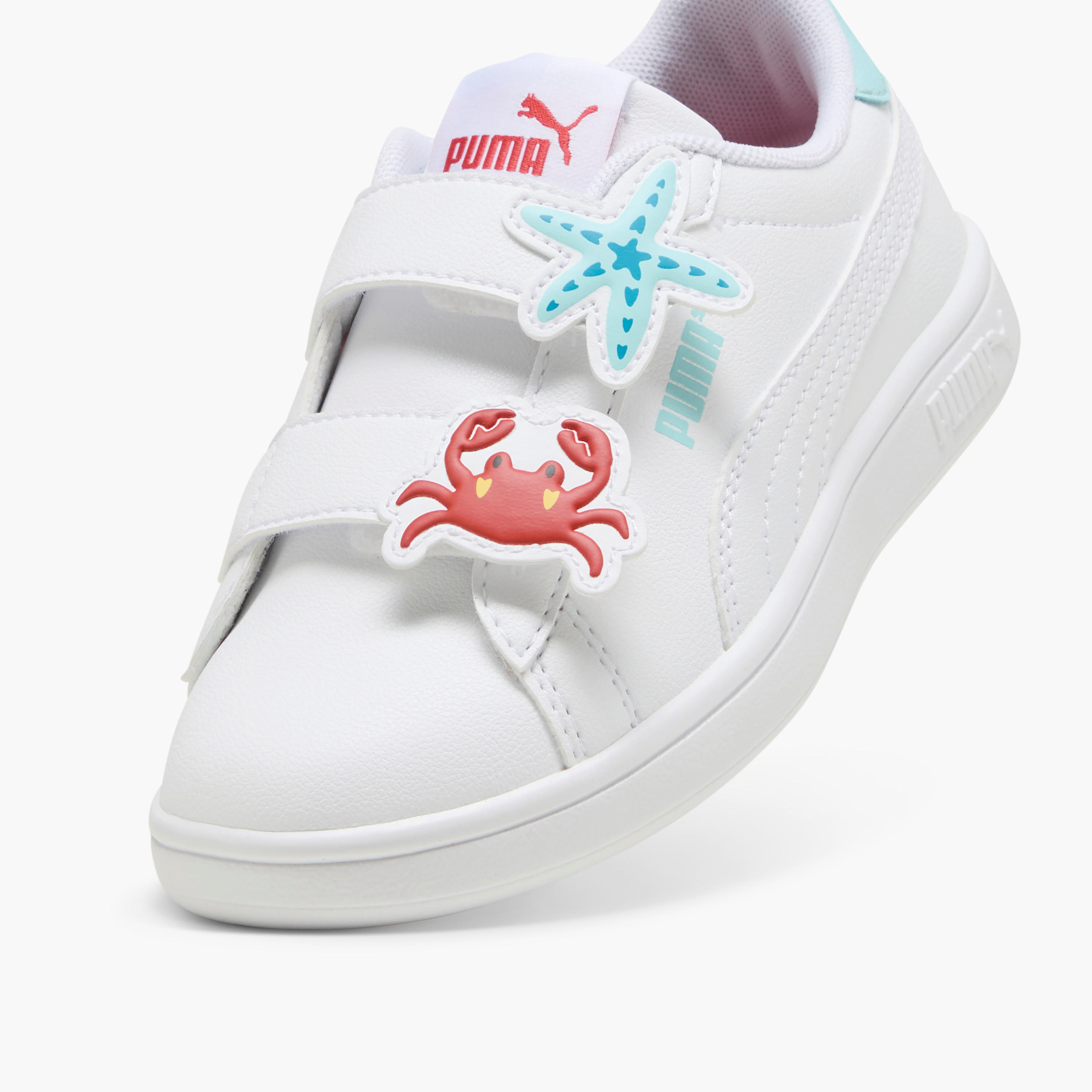 Puma Girls' SMASH 3.0 BADGES V PS Sneakers with Hook and Loop Closure - 39728606-girls-shoes-sports-image-6
