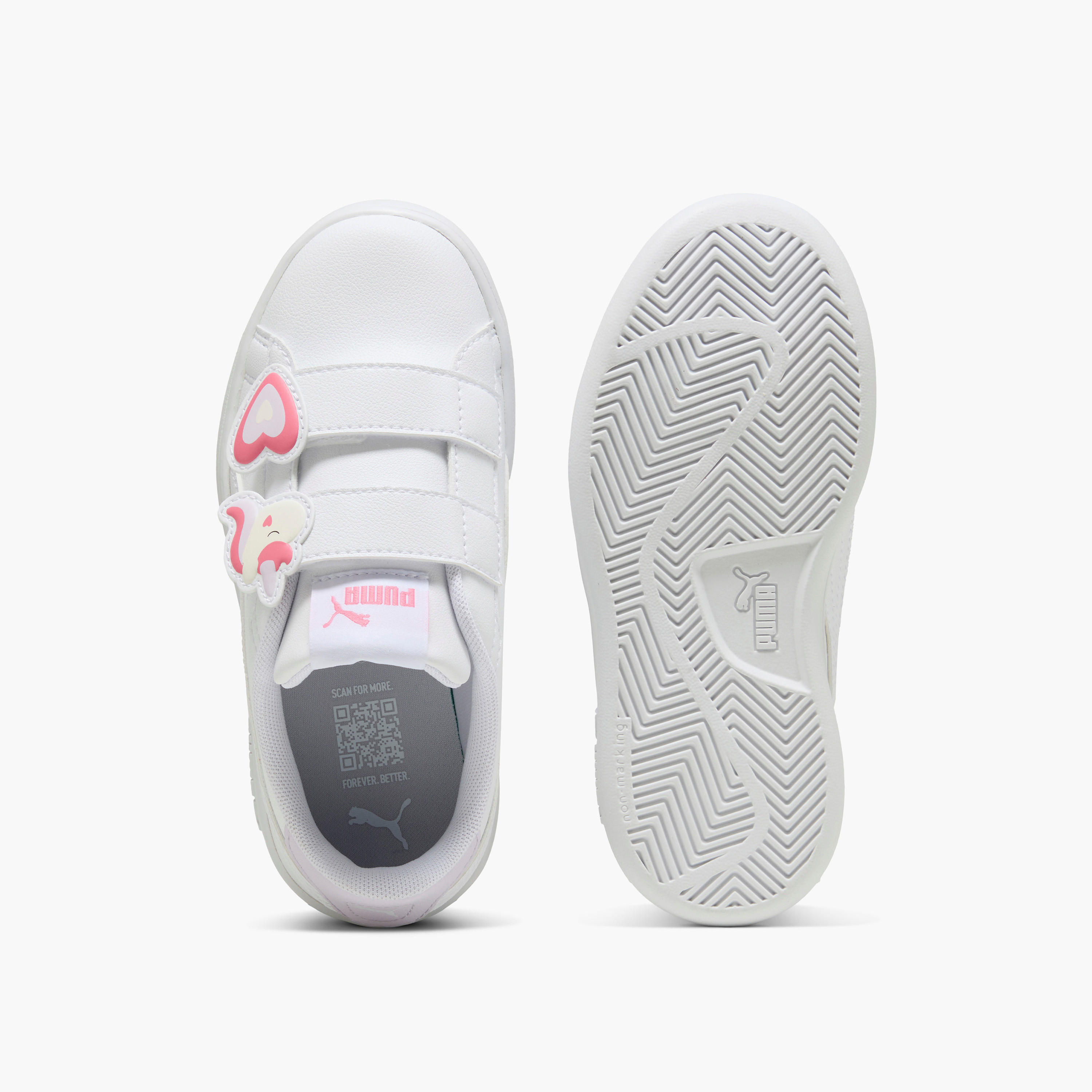 Puma Girls' PUMA SMASH 3.0 BADGES V PS Sneakers with Hook and Loop Closure - 39728607-girls-shoes-sports-image-4