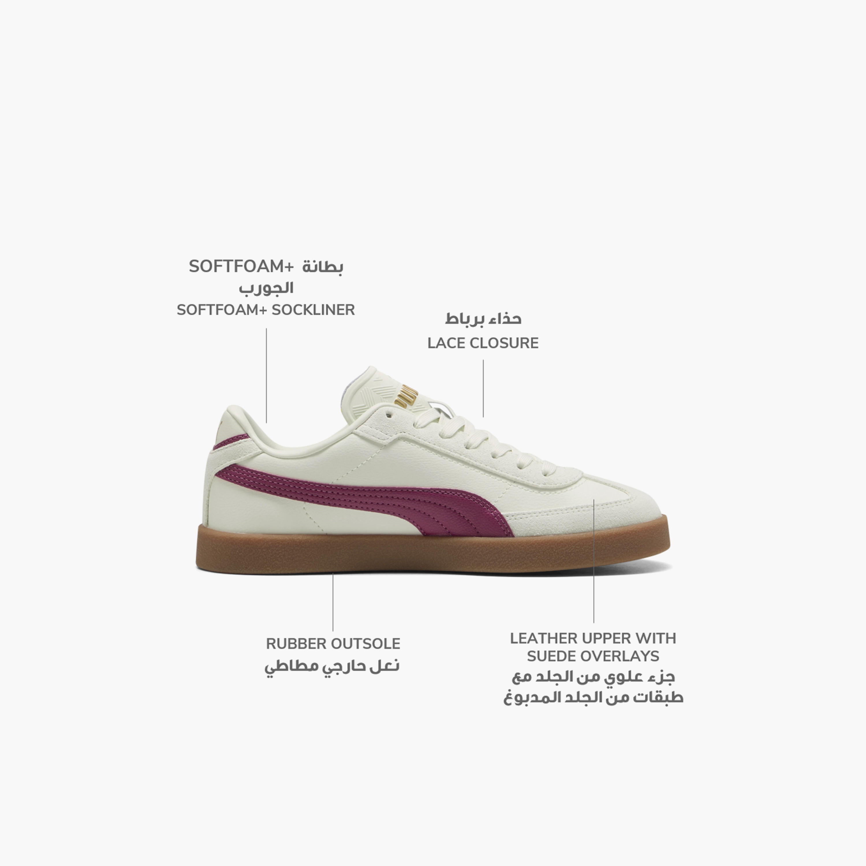 Puma Women Club II Era Lace-Up Leather Sneakers-sports-women-shoes-image-2