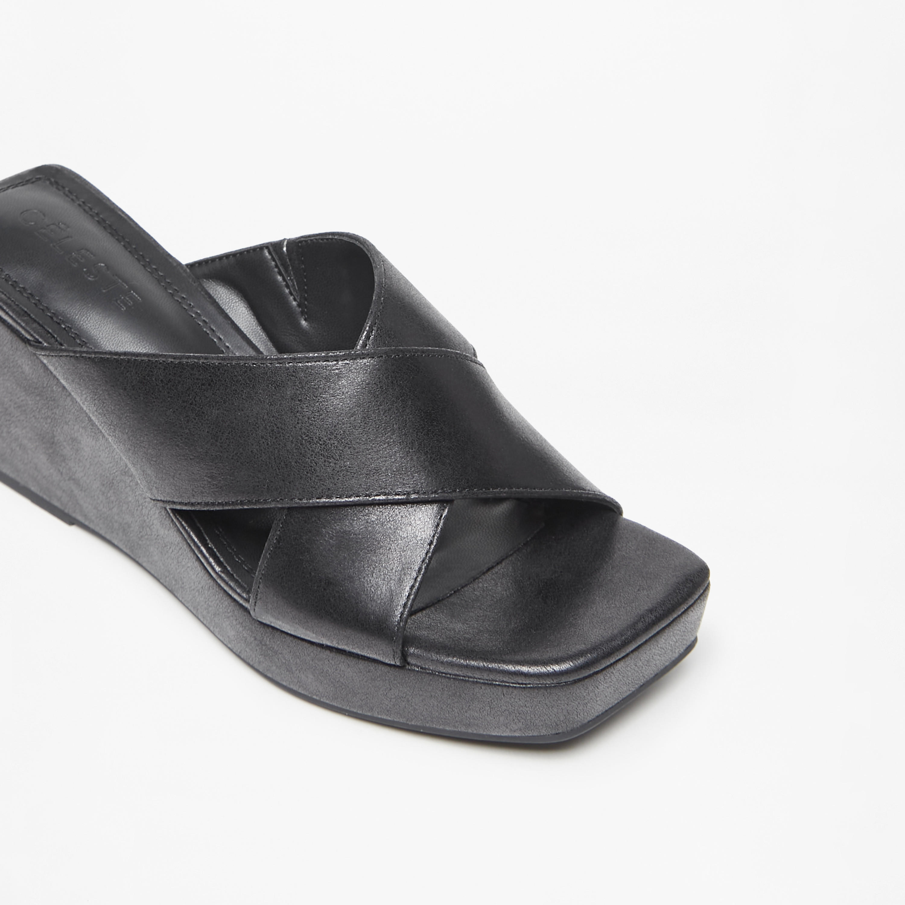 Celeste Women's Cross Strap Slip-On Sandals with Wedge Heels-women-shoes-sandals-heeled-image-5