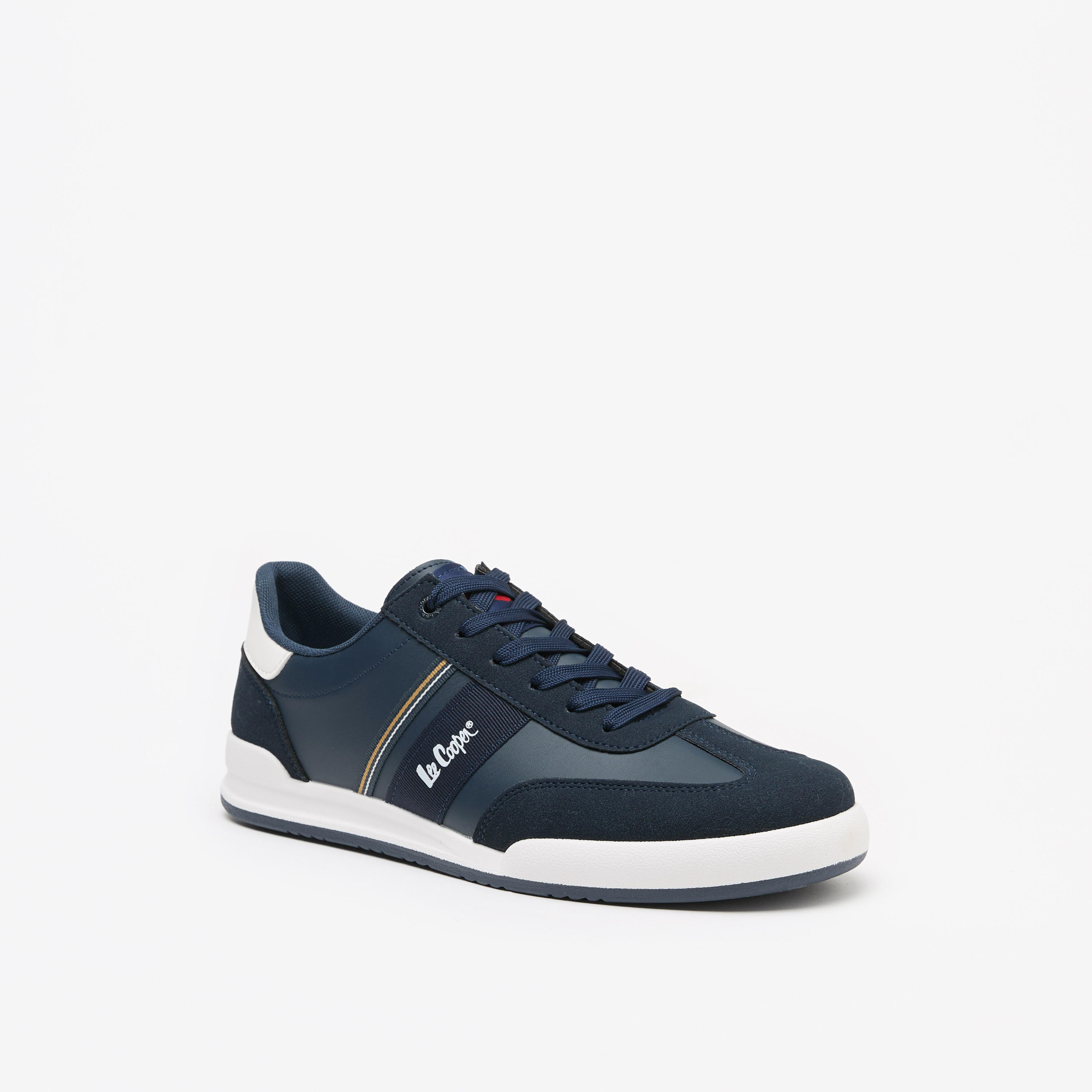 Lee Cooper Men's Panelled Low Ankle Sneakers with Lace-Up Closure-men-shoes-sneakers-image-1