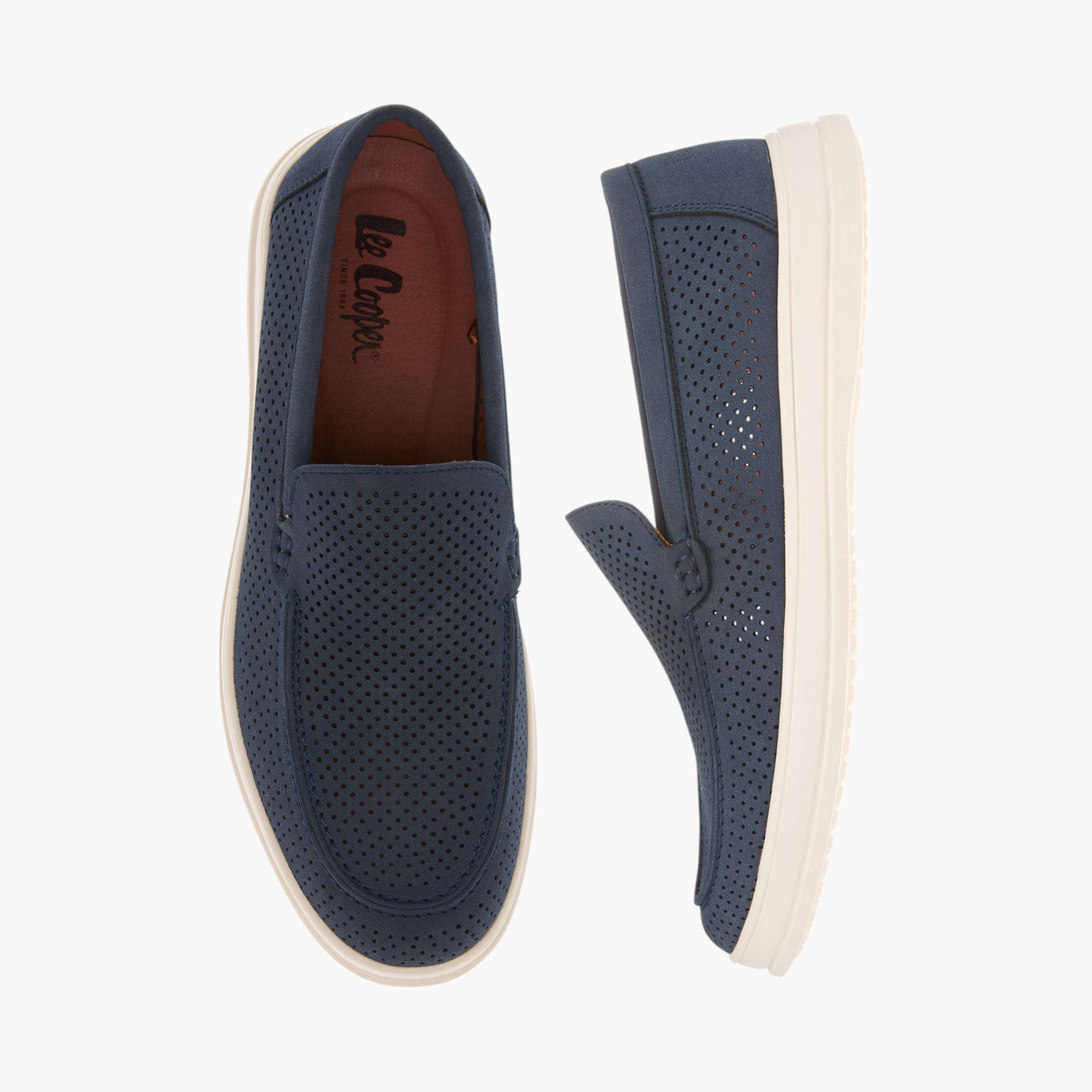 Lee Cooper Men's Perforated Slip-On Loafers-men-shoes-loafersandmoccasins-image-1
