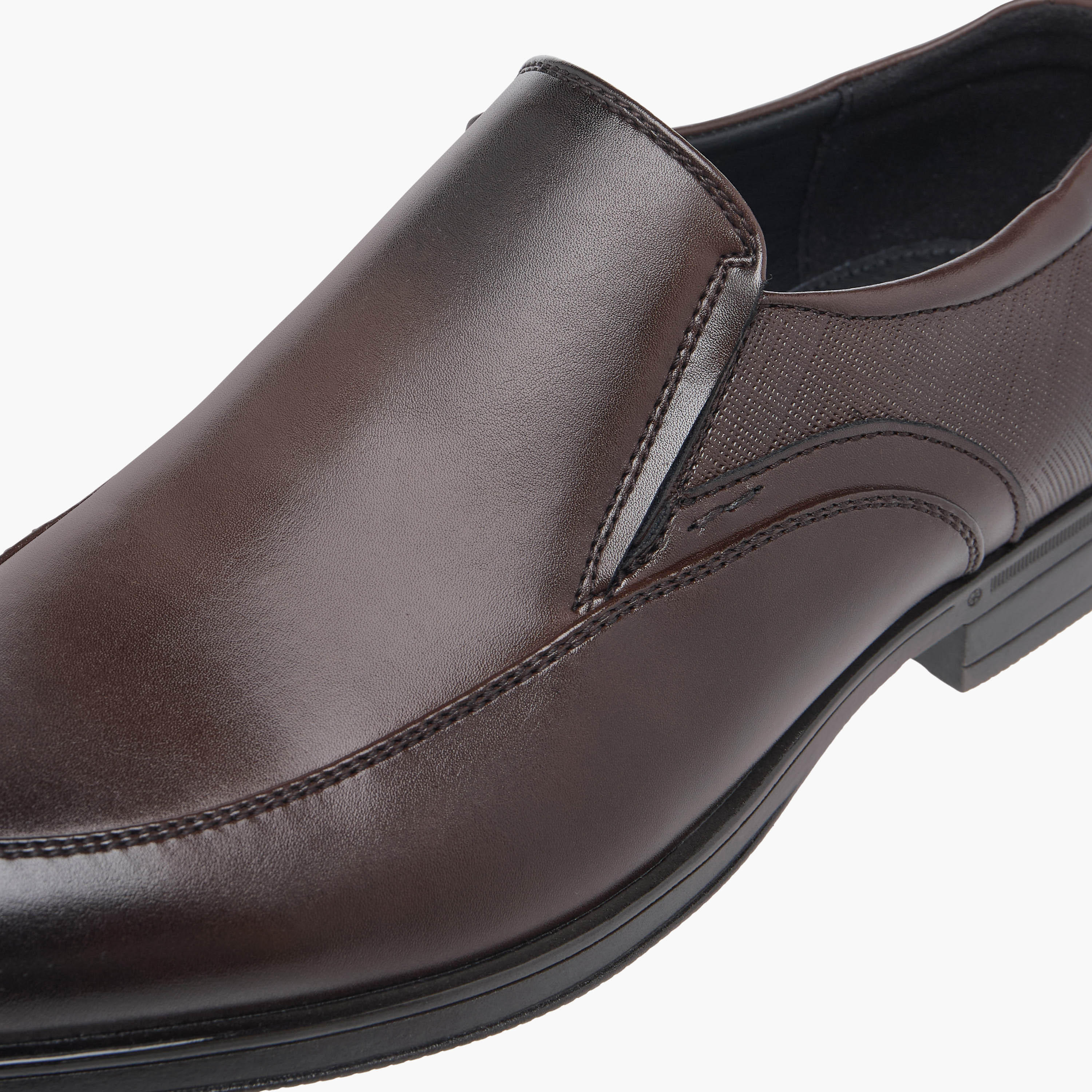 LBL by Shoexpress Textured Slip-On Loafers-men-shoes-formalshoes-image-4