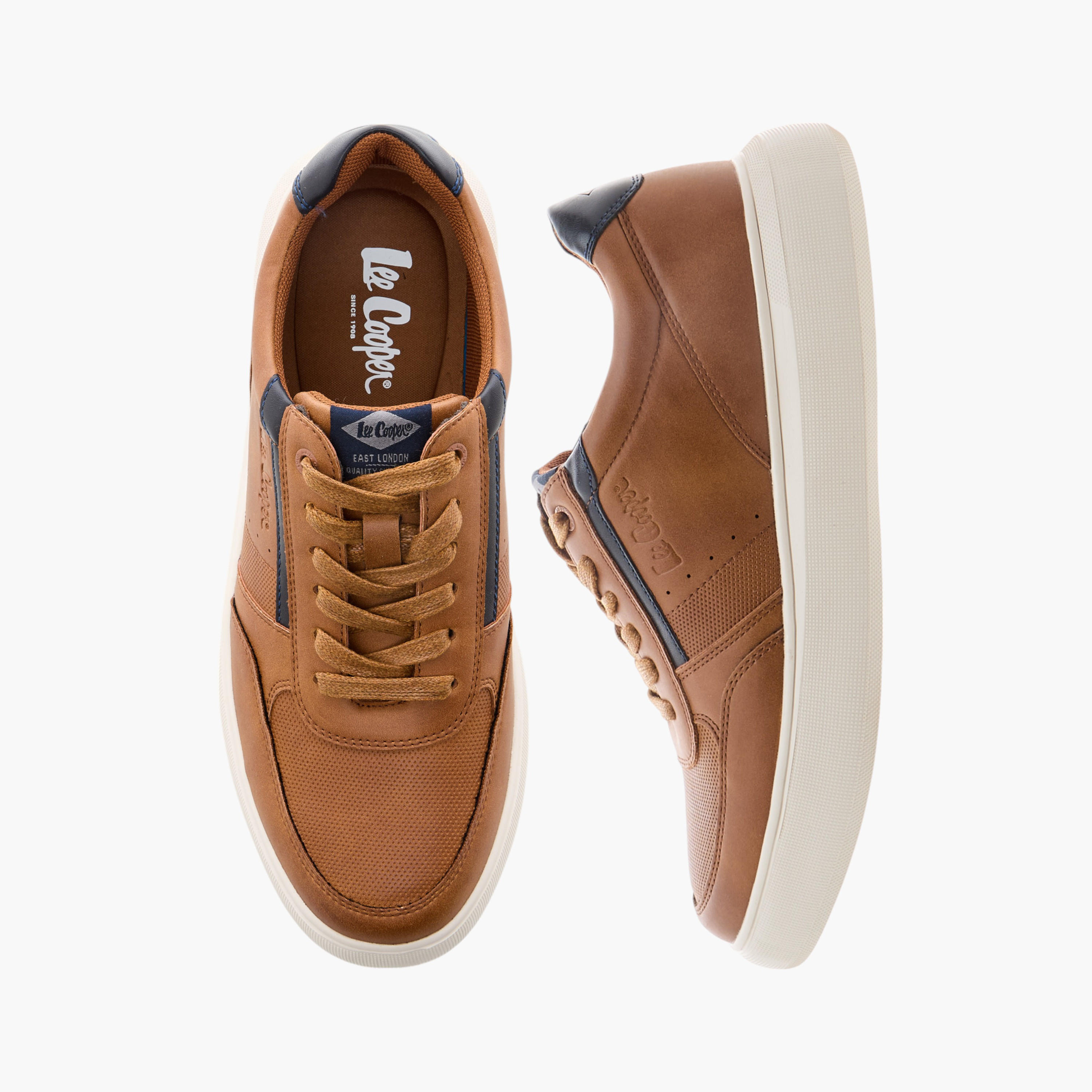 Lee Cooper Men's Panelled Lace-Up Sneakers-men-shoes-sneakers-image-1