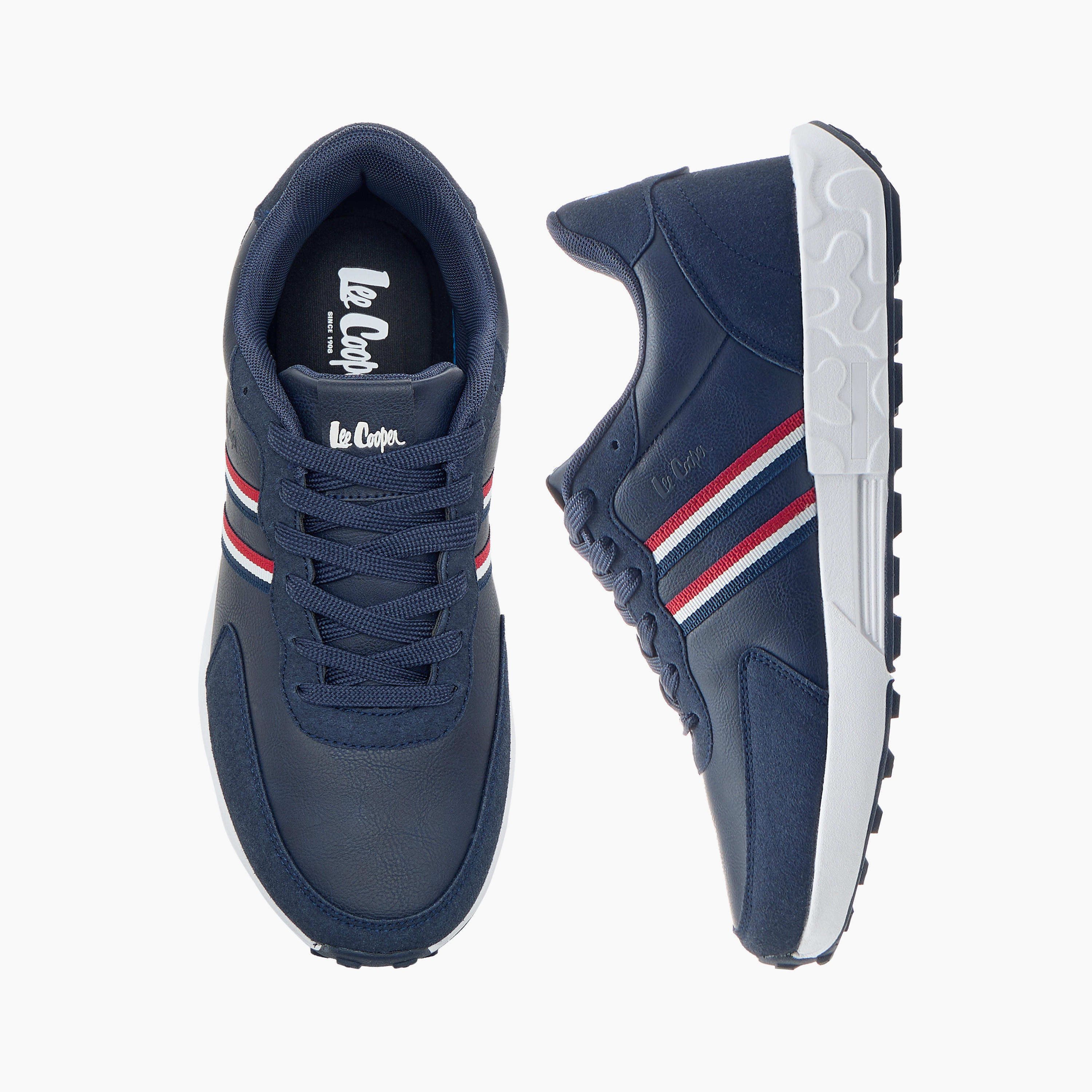 Lee Cooper Men's Panelled Sneakers with Lace-Up Closure-men-shoes-sneakers-image-1