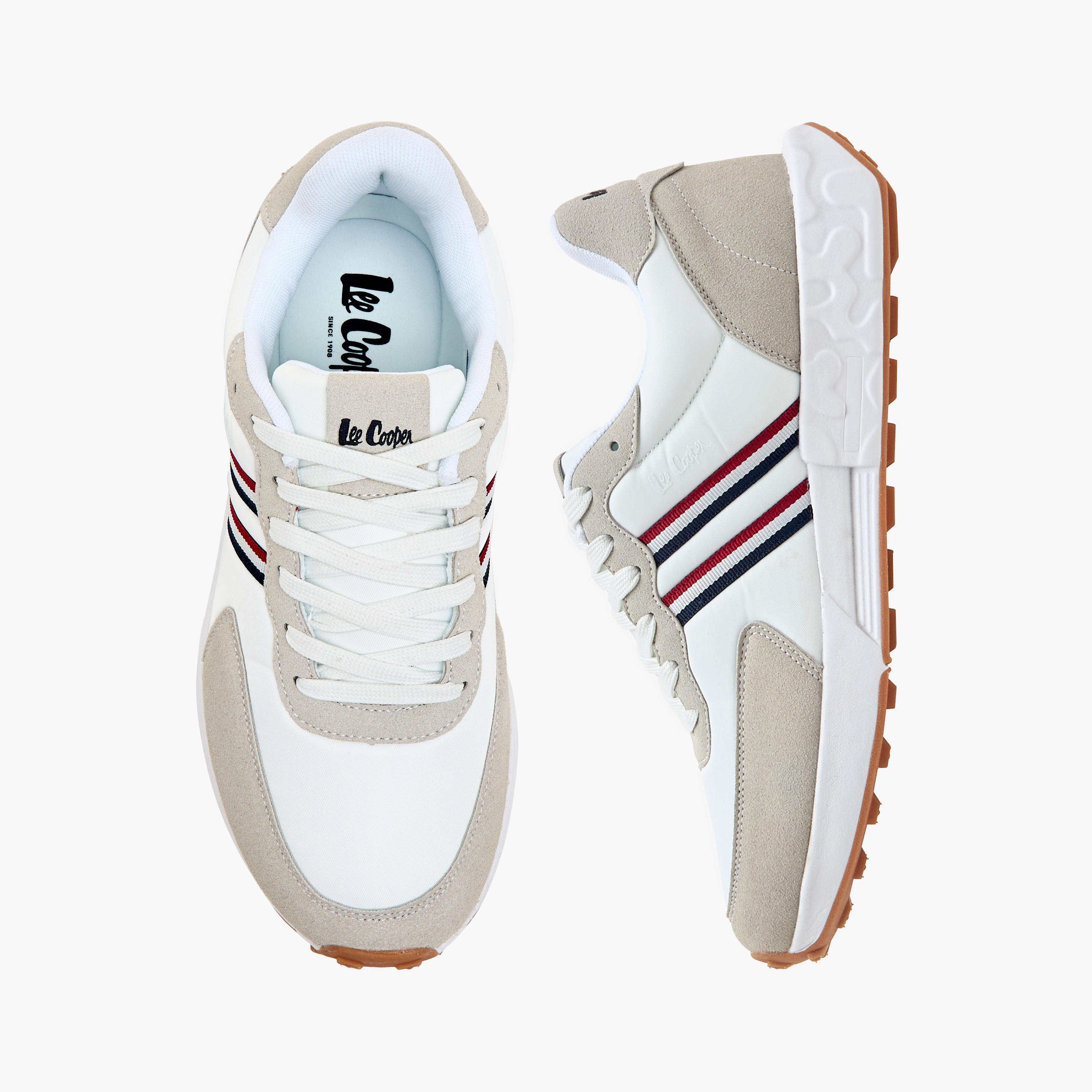 Lee Cooper Men's Panelled Sneakers with Lace-Up Closure-men-shoes-sneakers-image-1