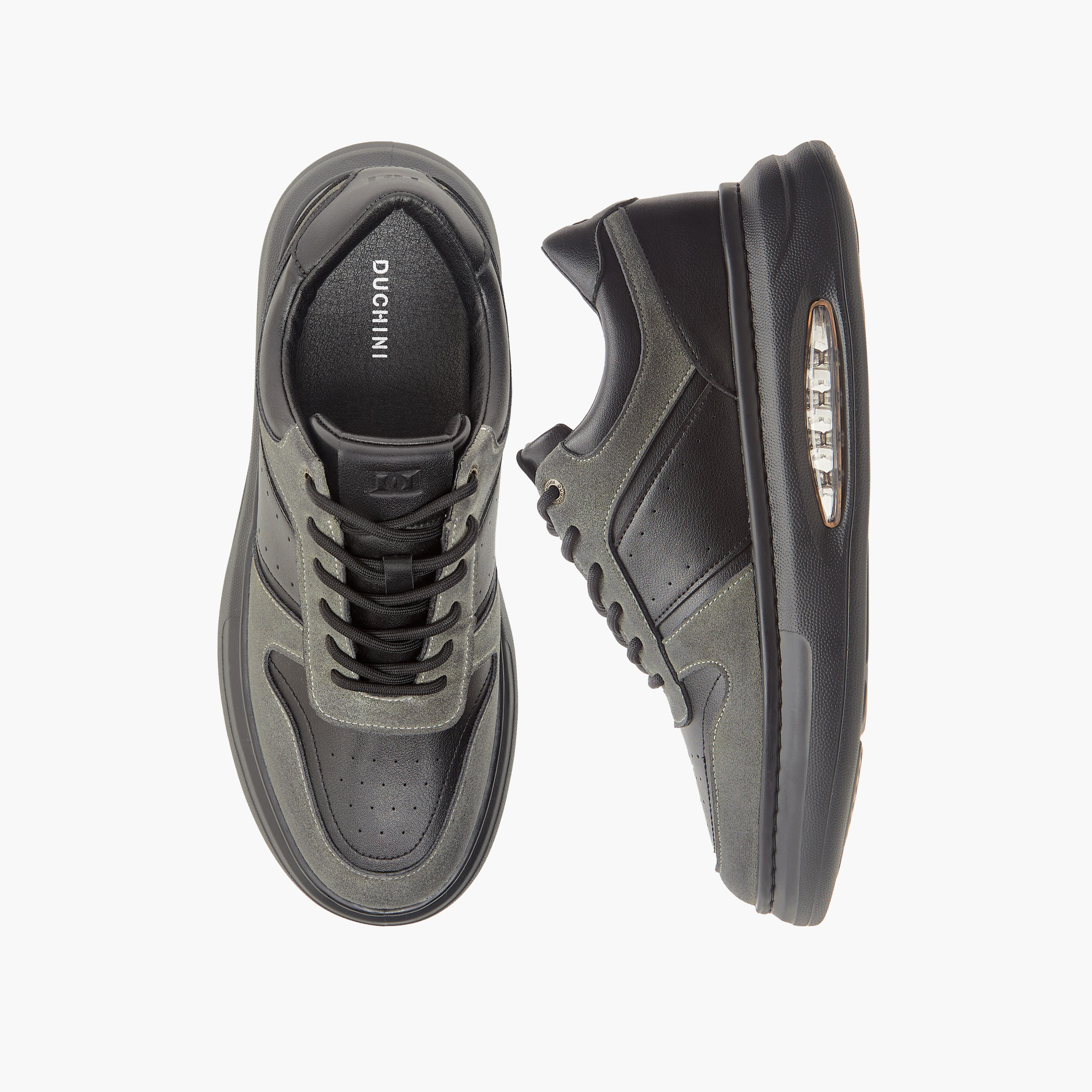 Duchini Men's Panelled Sneakers with Lace-Up Closure-men-shoes-sneakers-image-1