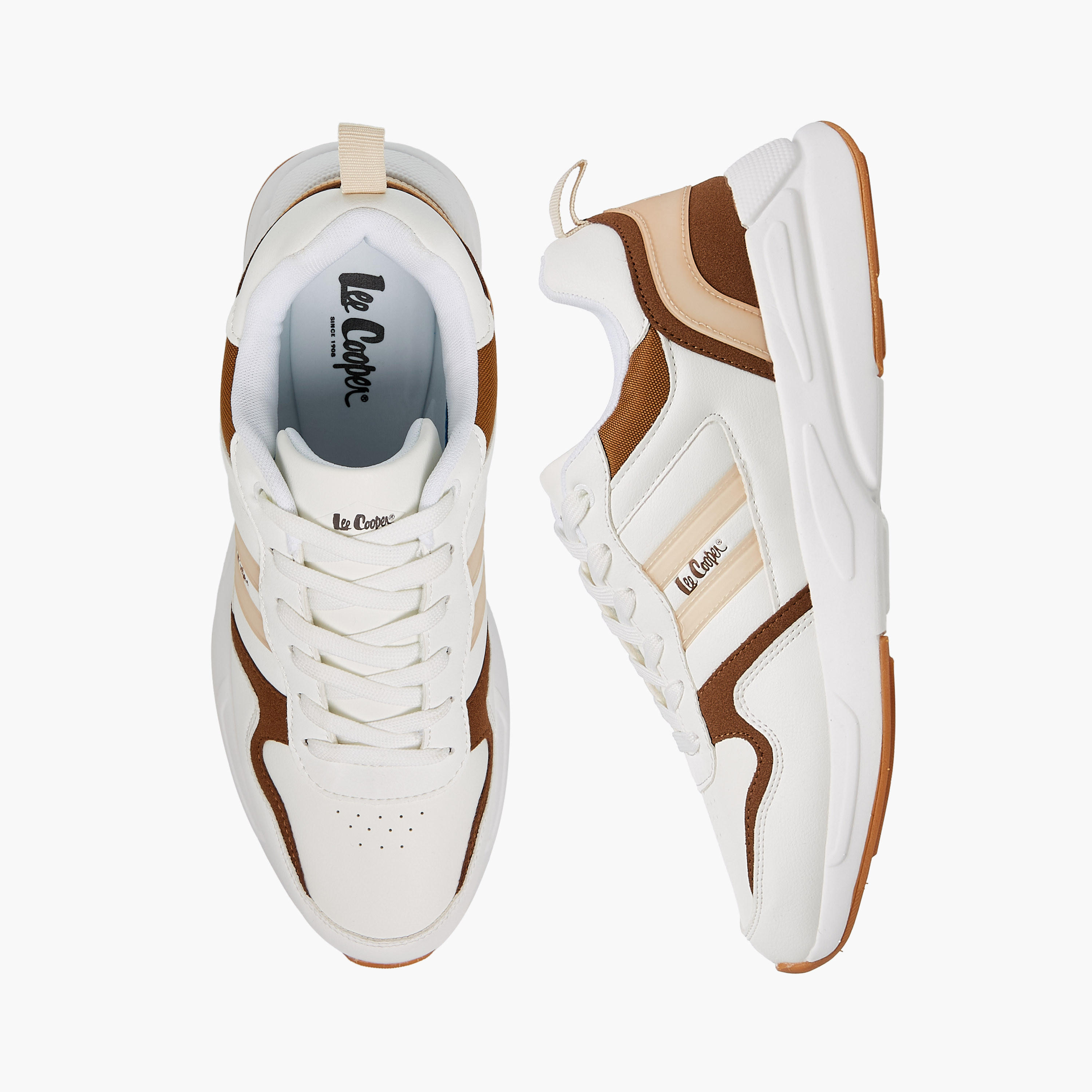 Lee Cooper Men's Panelled Lace-Up Sneakers with Pull Tab-men-shoes-sneakers-image-1