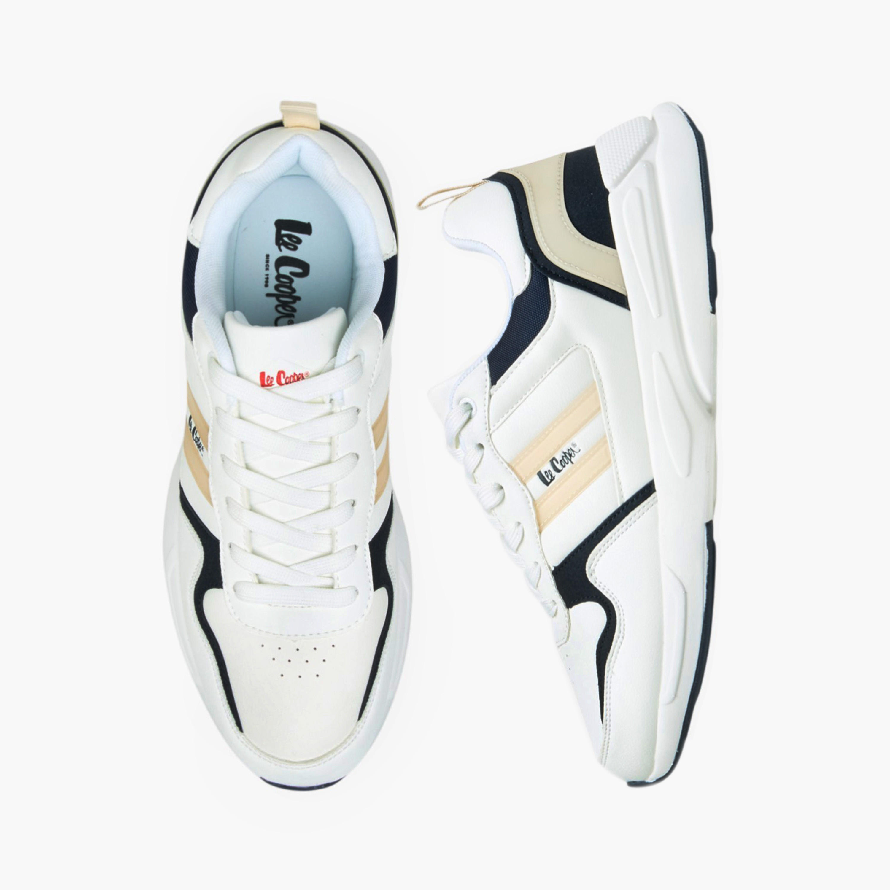 Lee Cooper Men's Panelled Lace-Up Sneakers with Pull Tab-men-shoes-sneakers-image-1