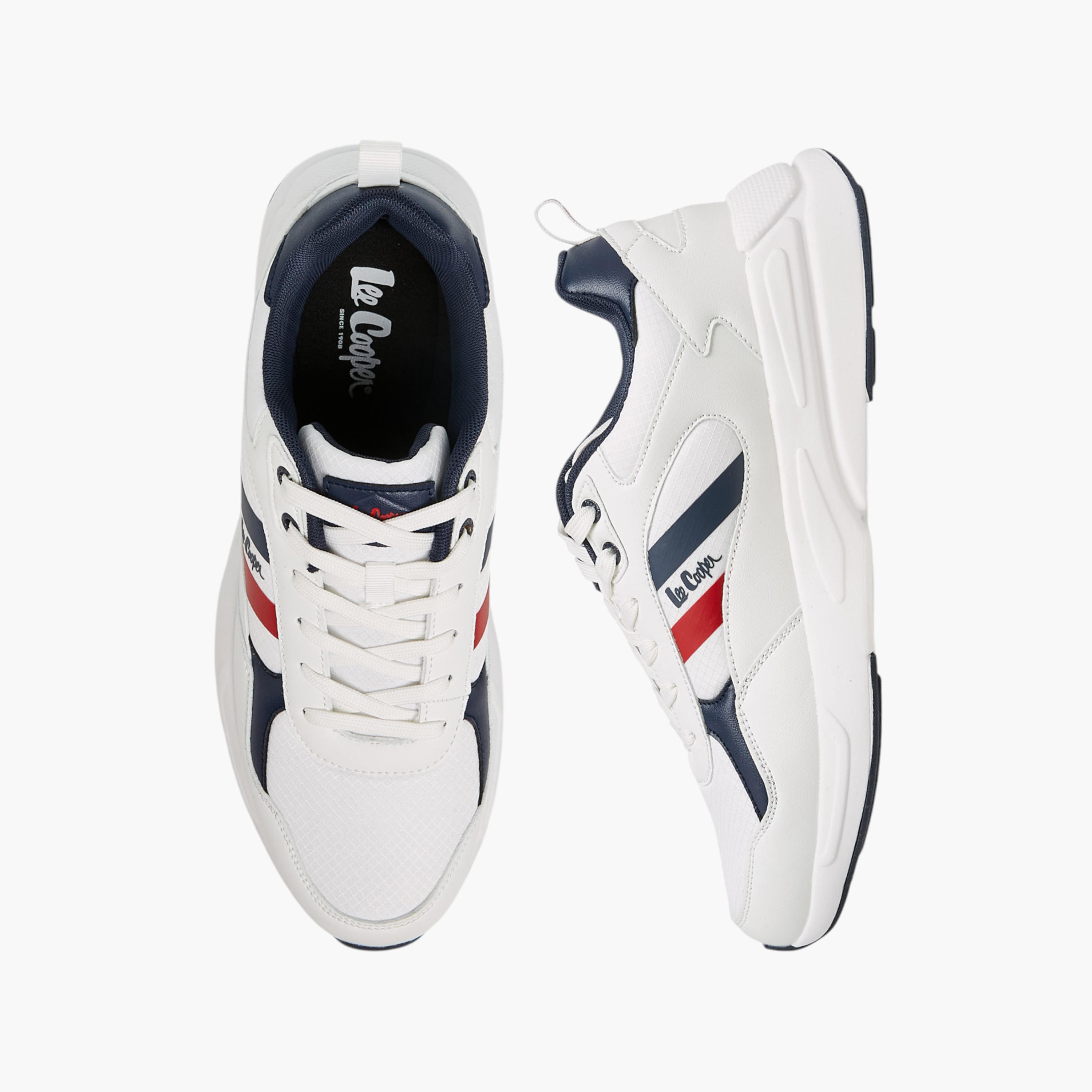 Lee Cooper Men's Panelled Lace-Up Sneakers with Pull Tab-men-shoes-sneakers-image-1