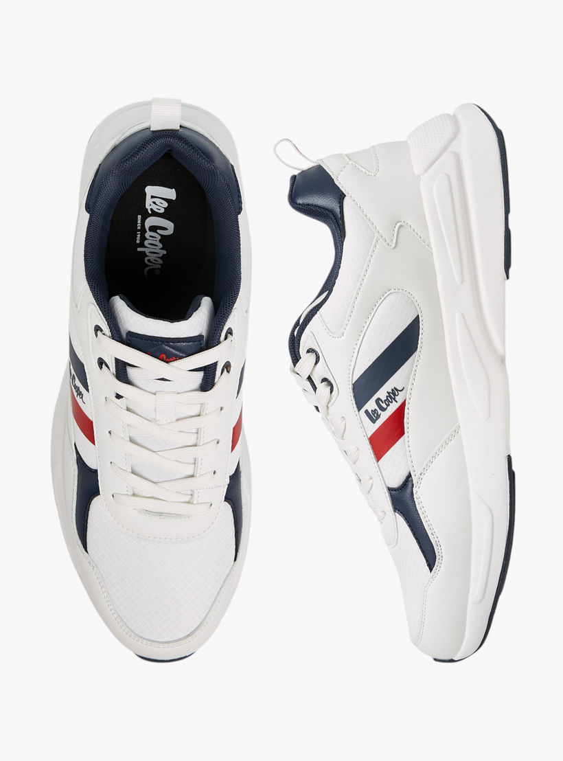 Lee Cooper Men's Panelled Lace-Up Sneakers with Pull Tab-men-shoes-sneakers-image-1