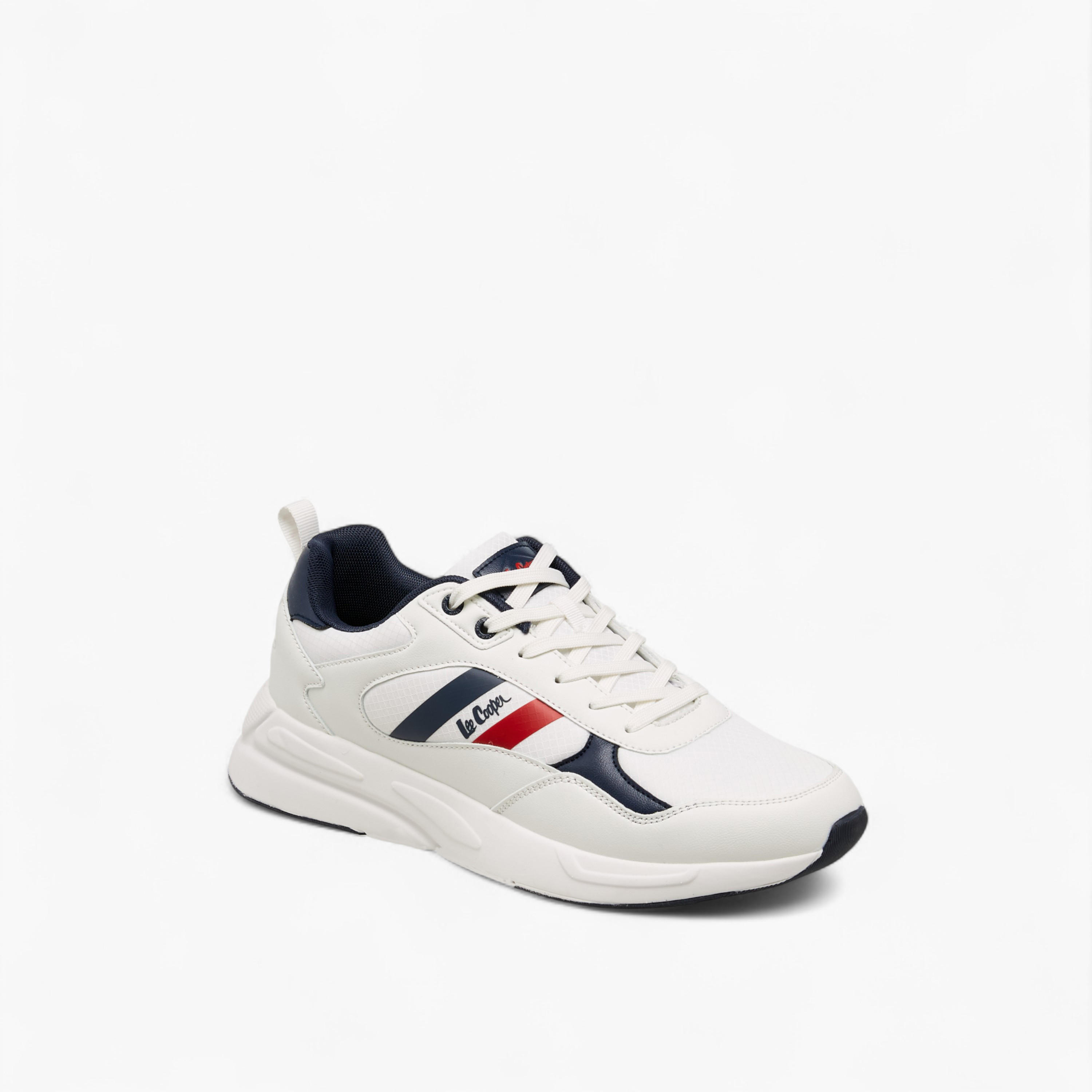 Lee Cooper Men's Panelled Lace-Up Sneakers with Pull Tab-men-shoes-sneakers-image-2