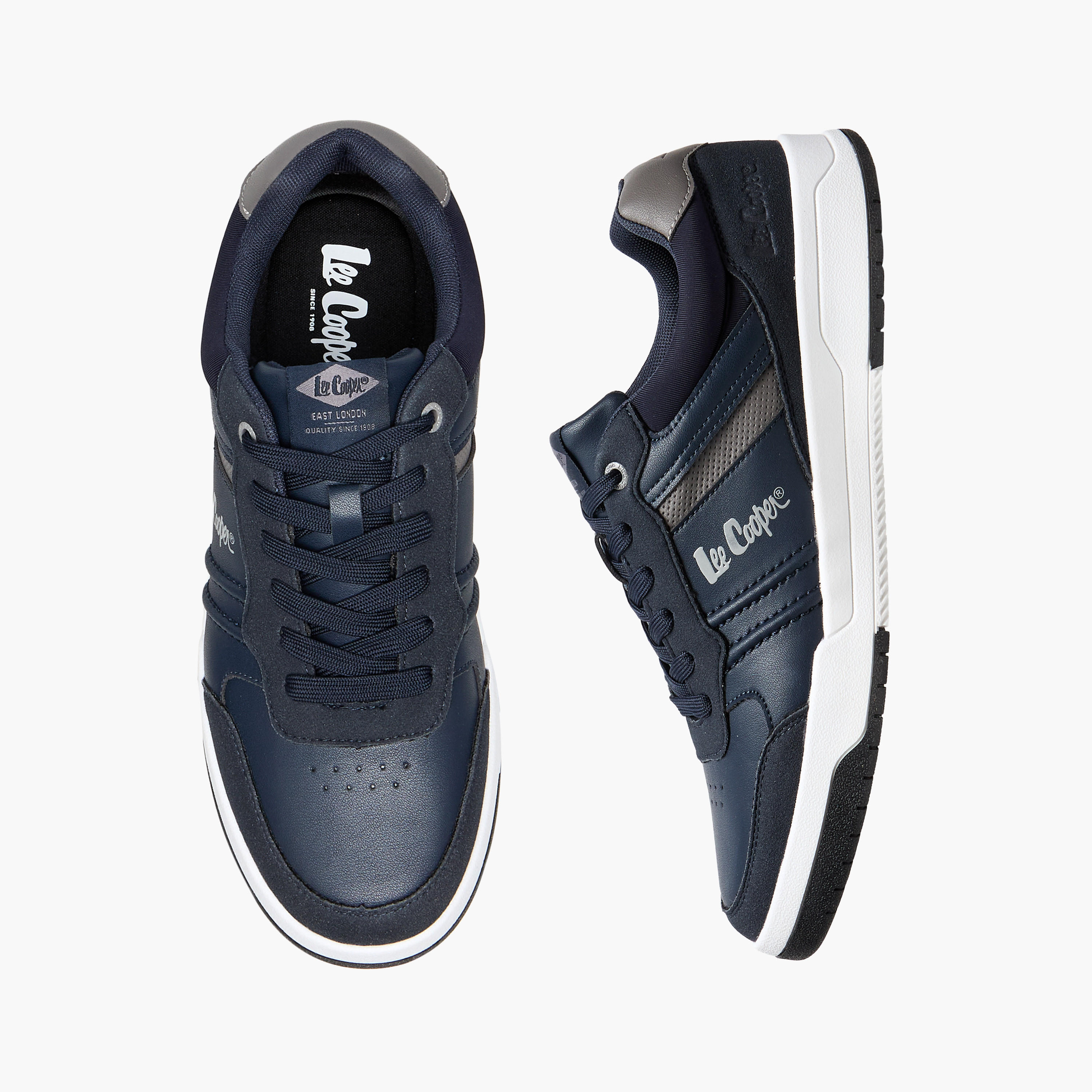 Lee Cooper Men Panelled Lace-Up Sneakers-men-shoes-sneakers-image-1