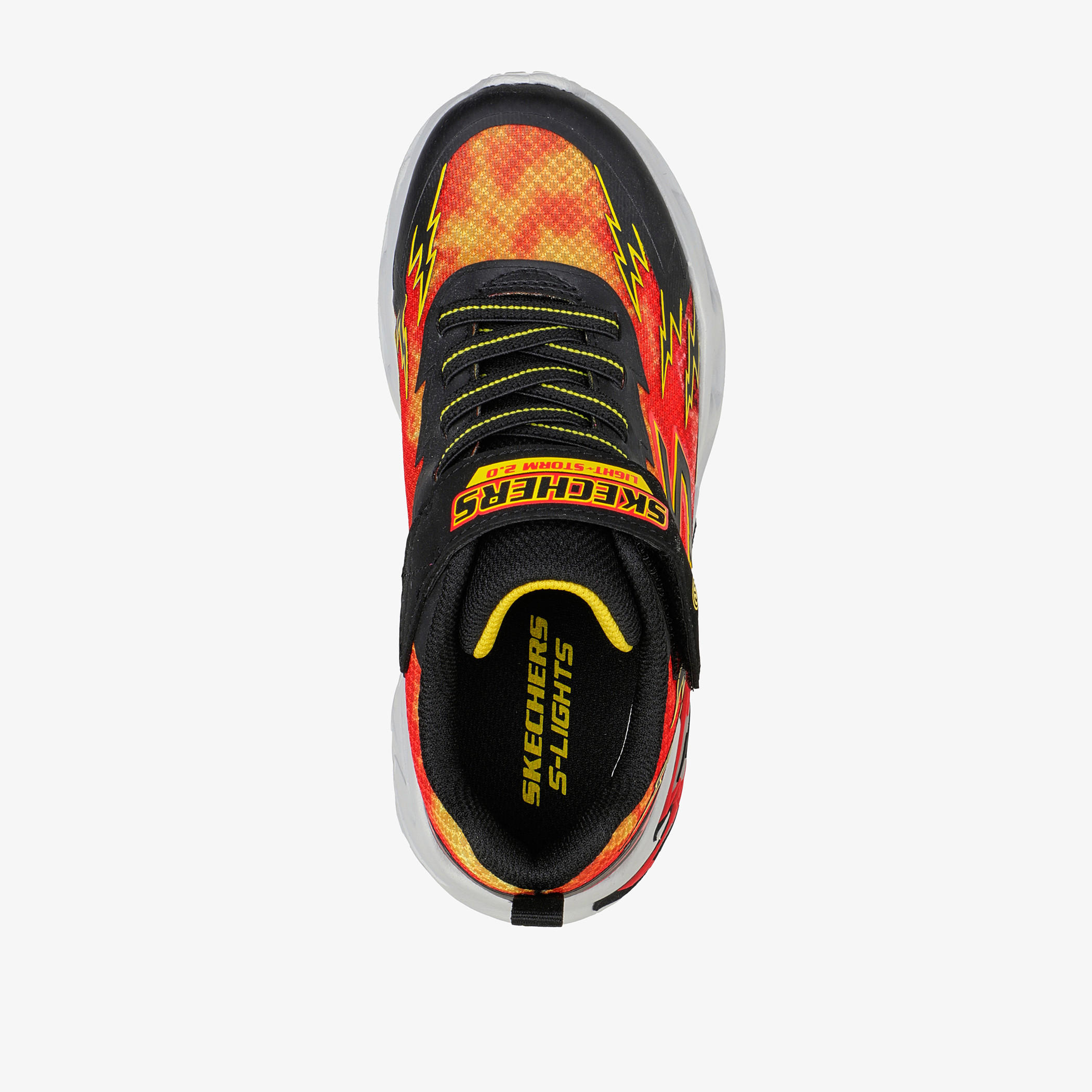Skechers Kids Printed Light Up Hook & Loop Cushioned Sole Trainer Shoes-boys-shoes-sneakers-image-2