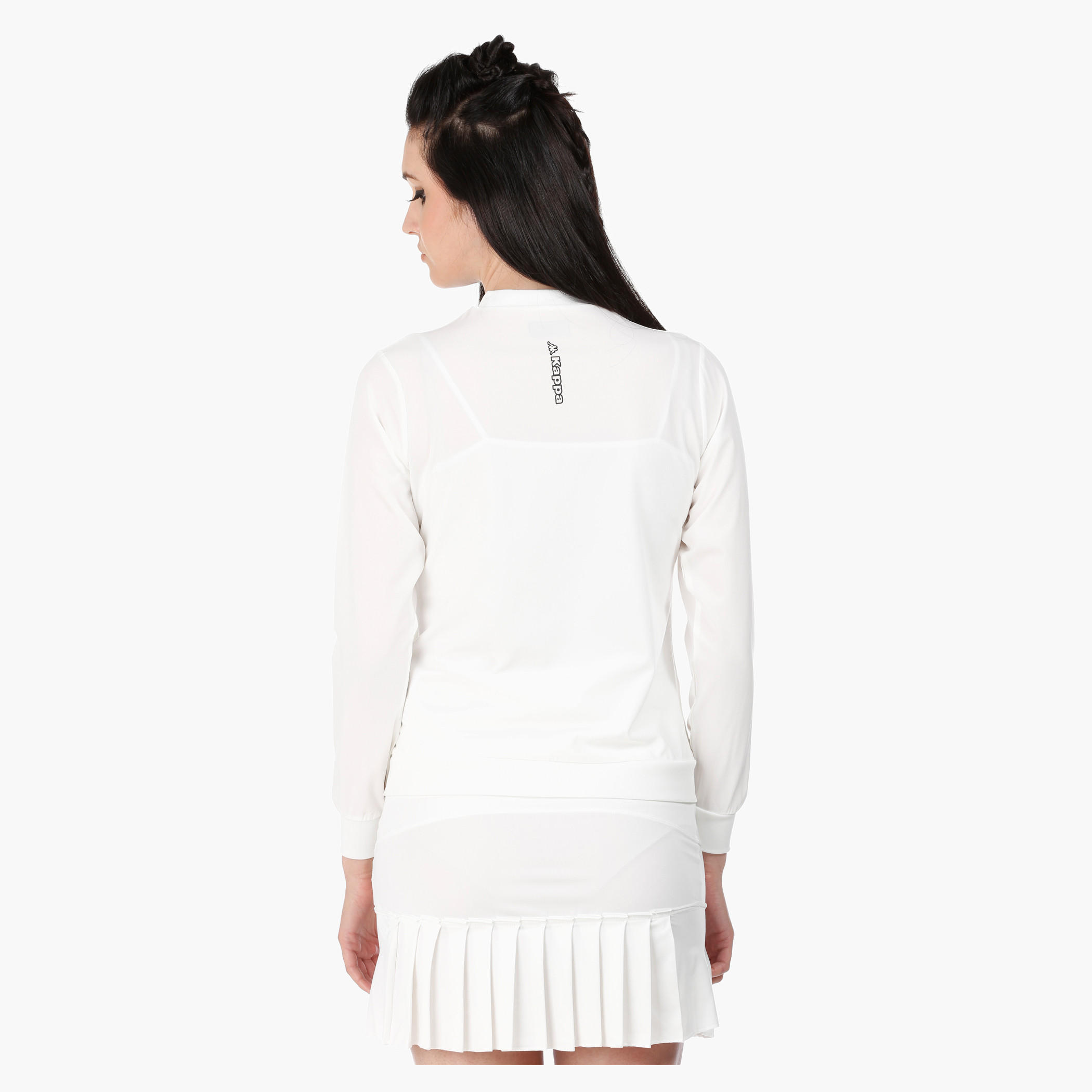 Kappa Jacket with Perforated Overlay Fabric-women-winterwear-hoodiesandsweatshirts-sweatshirts-image-2