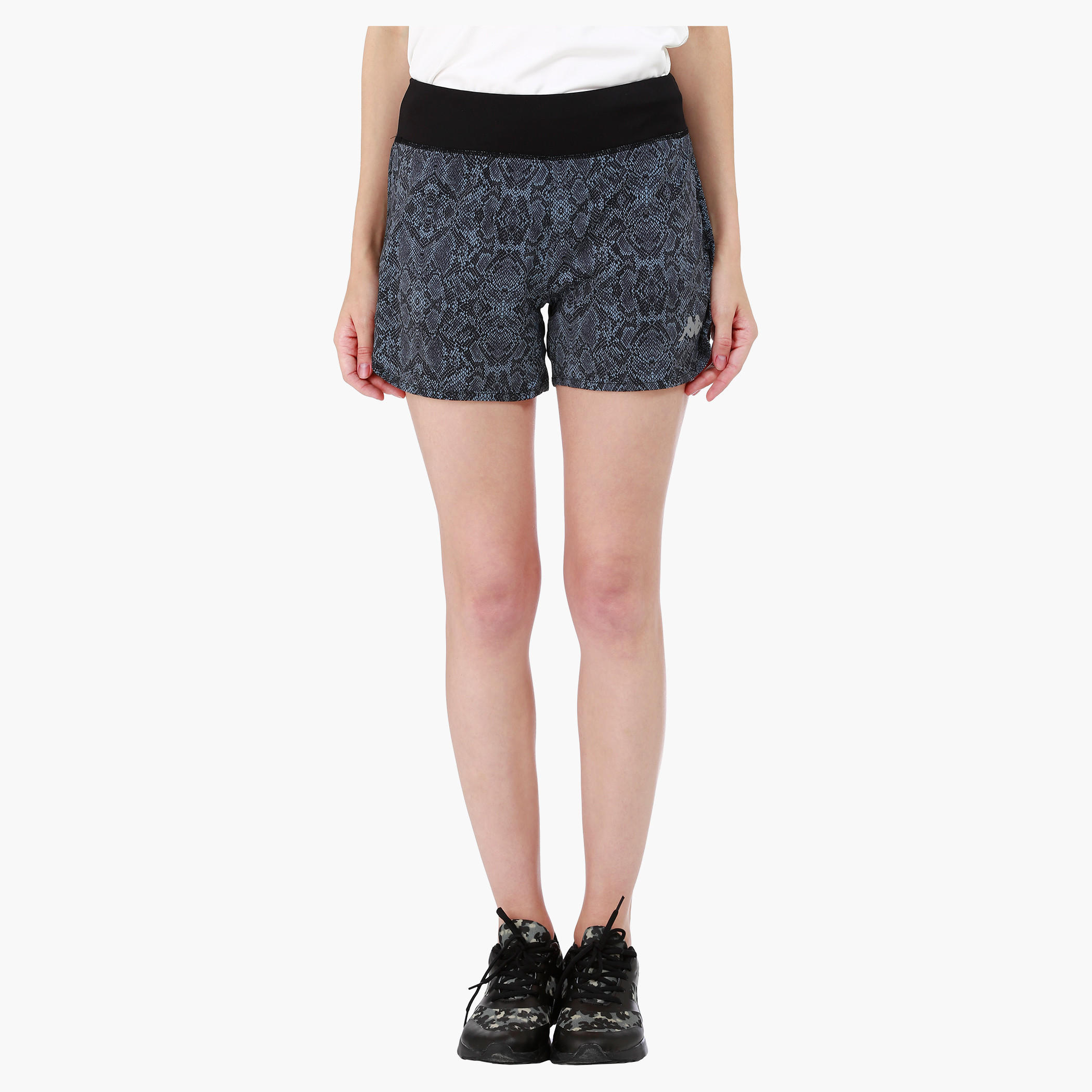 Kappa Printed Shorts with Elastic Waist-women-clothing-sportswearandactivewear-bottoms-image-1